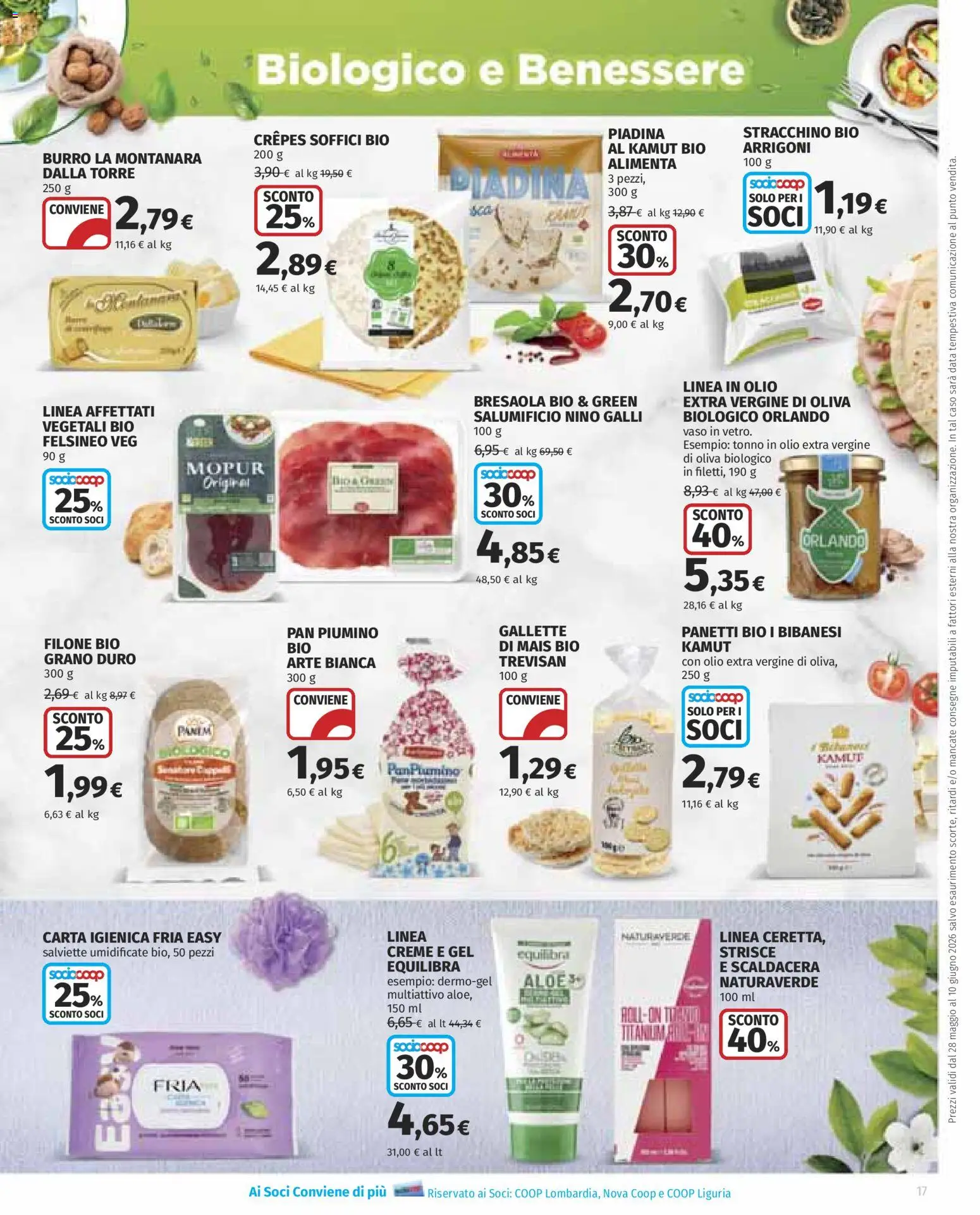 Volantino COOP del 28.05.2026 | Pagina: 17 | Prodotti: Gallette, Piadina, Stracchino, Vaso