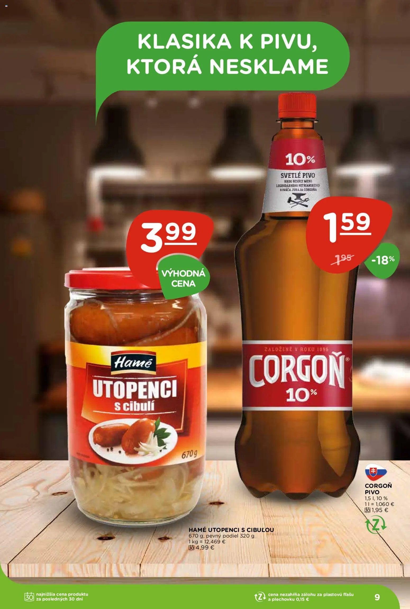 Nové Terno akcie – leták je platný od 28.05.2026 | Strana: 9 | Produkty: Pivo, Corgoň