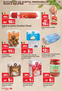 Ofertele Carrefour valabile de la 14.10.2026 | Pagină: 20 | Produse: Carrefour Classic, Proteine, Alba, Salată