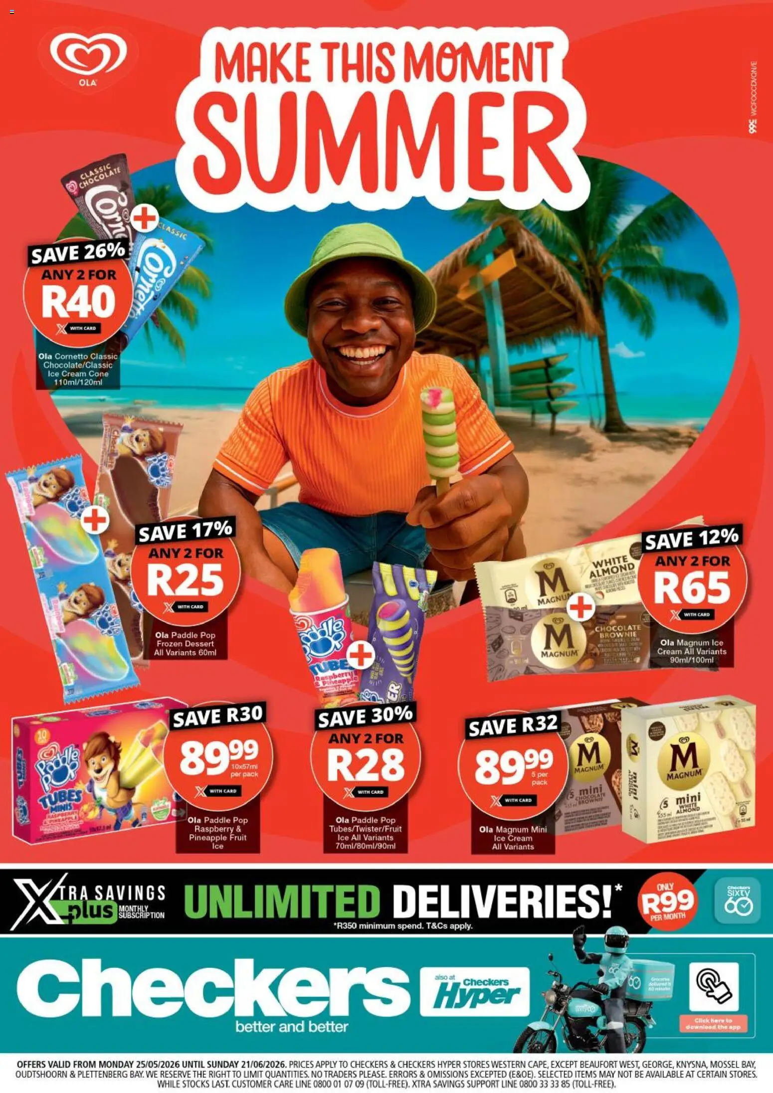 New Checkers catalogue – valid from 25.05.2026 | Page: 1 | Products: Chocolate, Pineapple, Cream, Ice cream