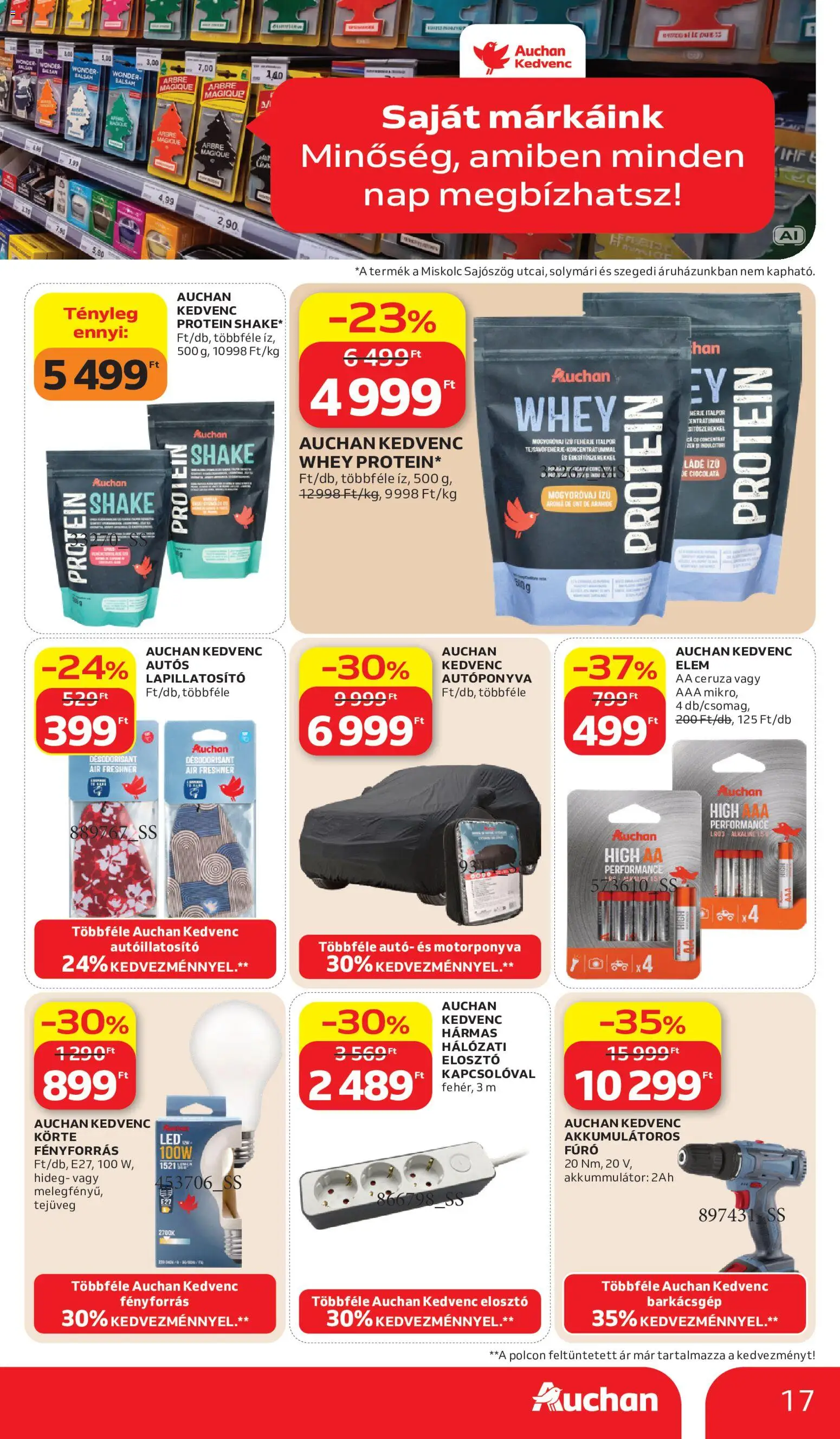 Auchan akciós ujság - amely érvényes a következő dátumtól: 2026.10.15. | Oldal: 17 | Termékek: Ceruza, Körte, Protein, Elem