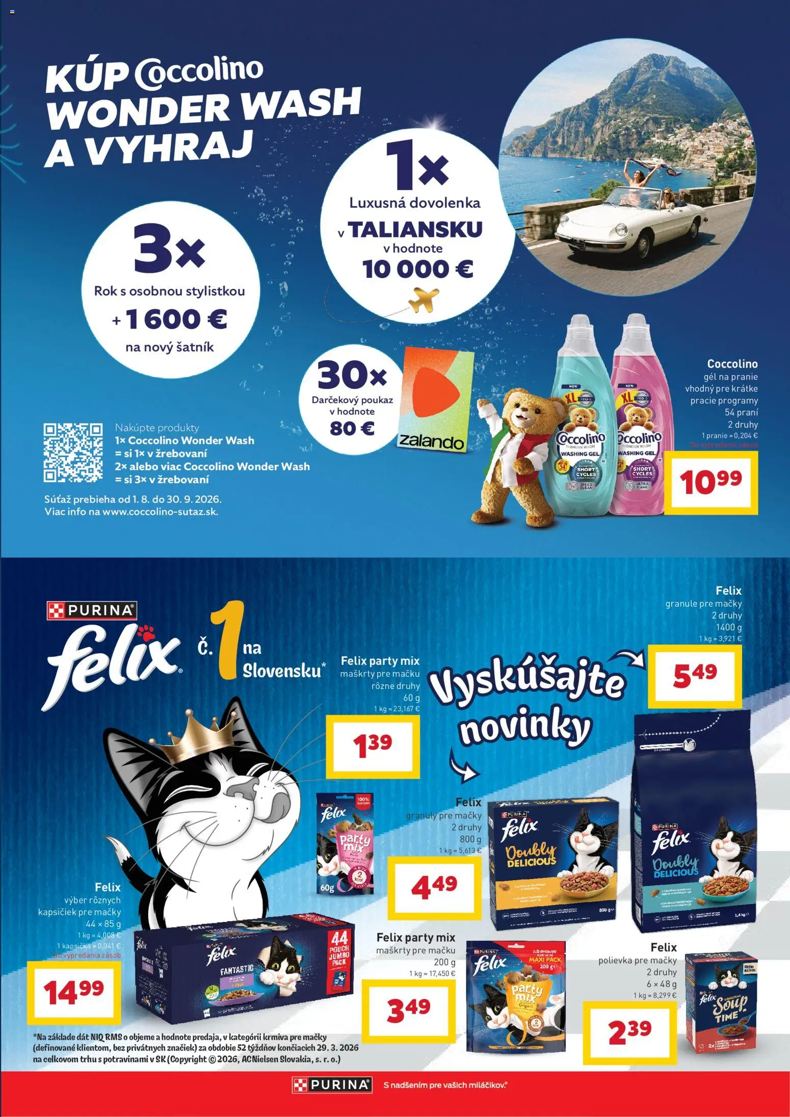 Nové Billa akcie – leták je platný od 29.07.2026 | Strana: 5 | Produkty: Šatník, Granule pre mačky, Coccolino