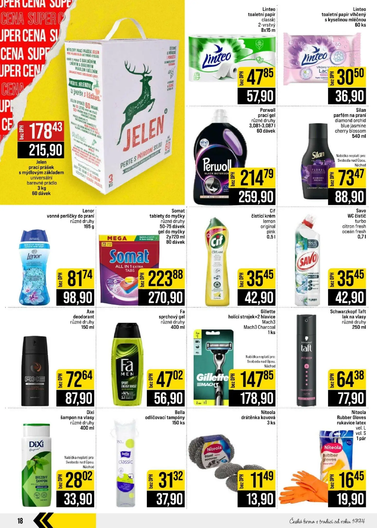 Jip leták - Cash & Carry od 05.08.2026 | Strana: 18 | Produkty: Deodorant, Prací gel, Silan, Wc čistič