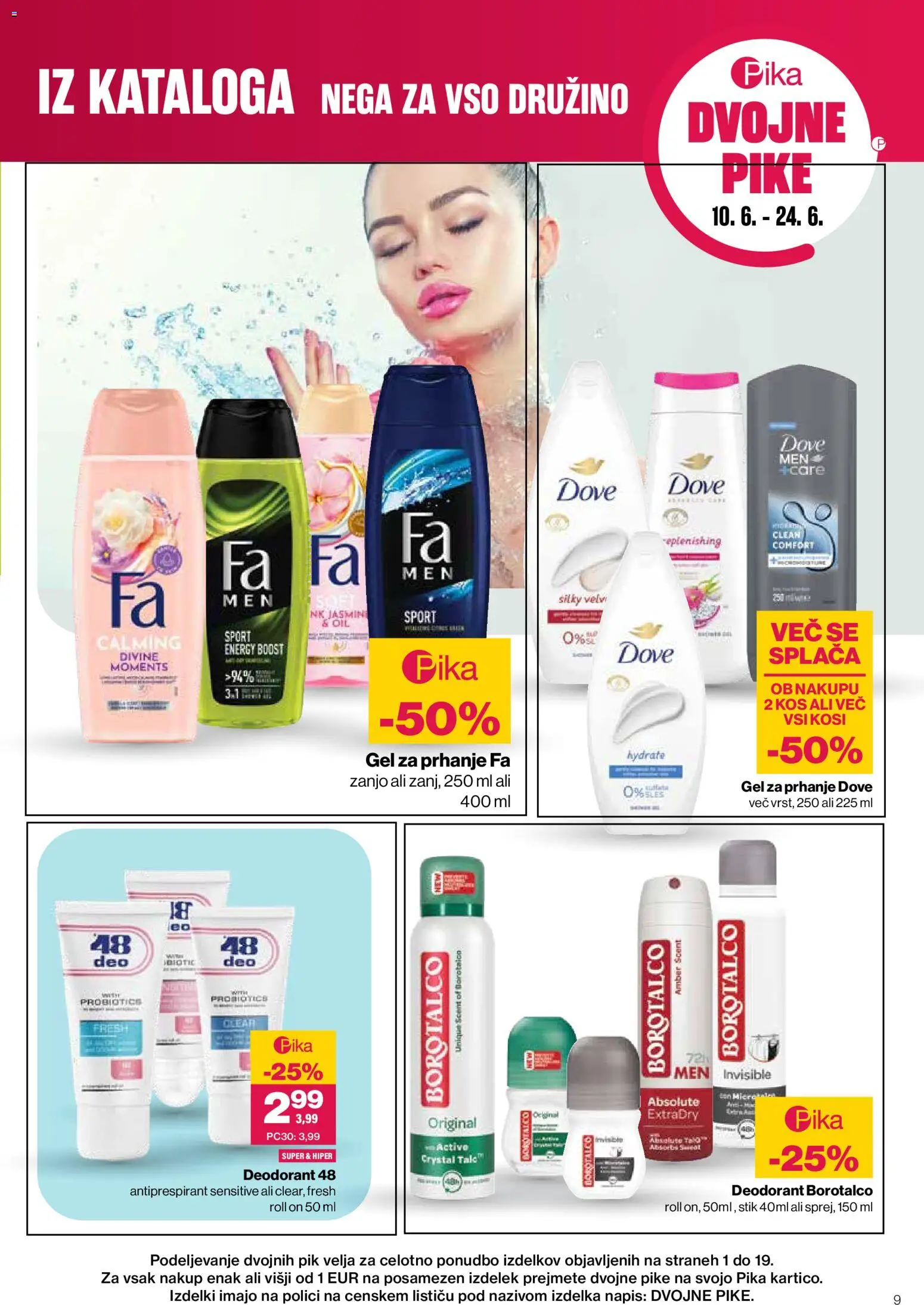 Novi Mercator katalog ponudbe – veljaven od 09.06.2026 | Stran: 9 | Izdelki: Gel za prhanje, Kos, Deodorant
