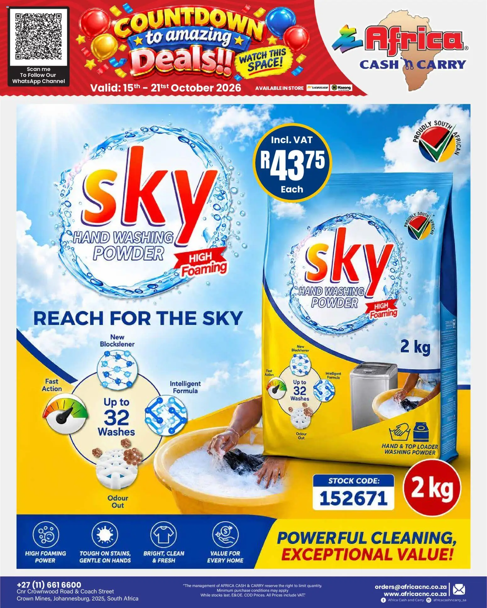 New Africa Cash & Carry catalogue – valid from 15/10/2026 | Page: 14 | Products: Watch, Powder, Stock, Washing powder