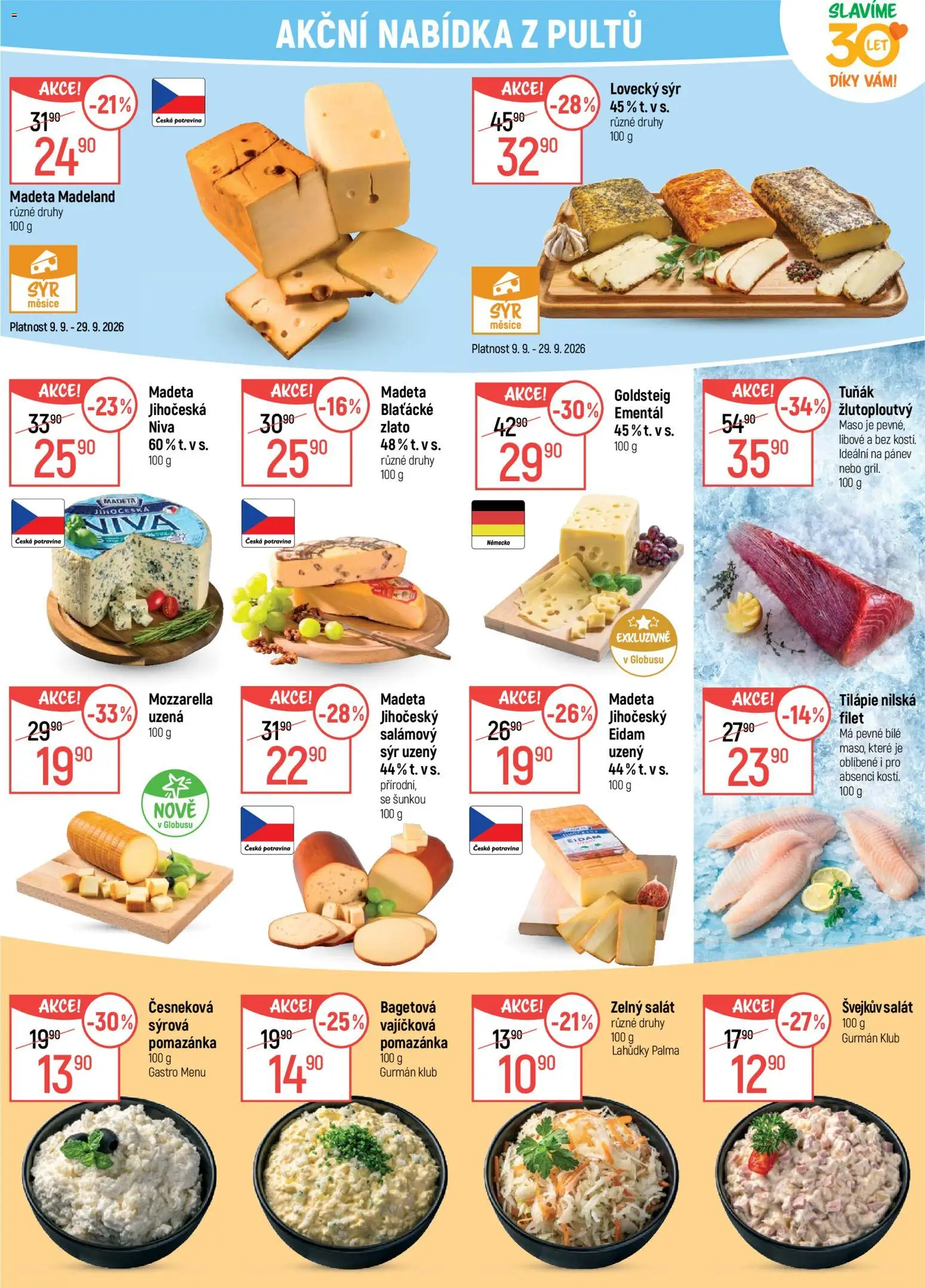 Globus leták od 09.09.2026 | Strana: 8 | Produkty: Ementál, Sýr, Tilapie, Eidam