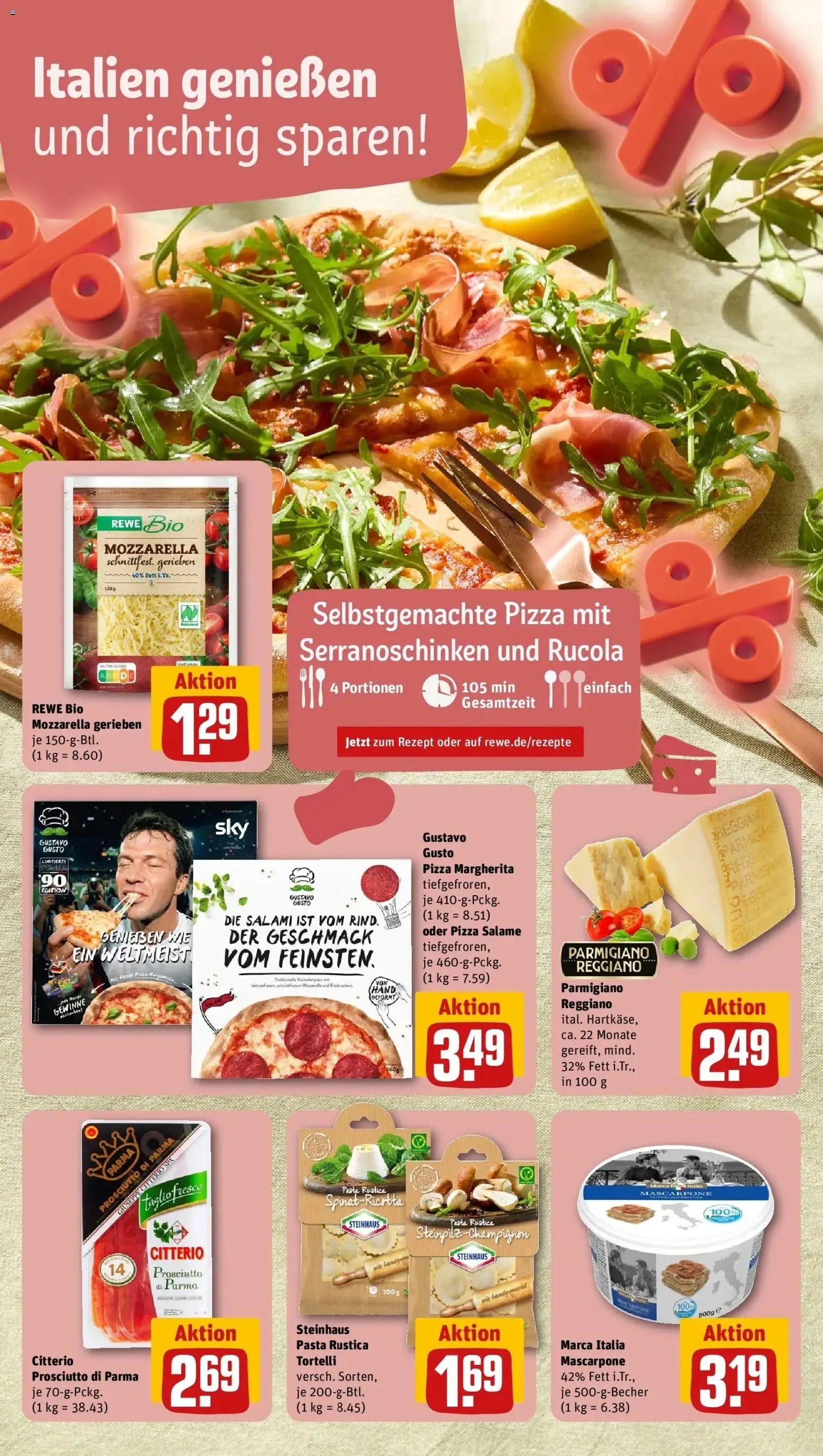 Rewe Prospekt Nettetal / Kaldenkirchen – gültig ab 01.06.2026 | Seite: 12 | Produkte: Gustavo gusto, Mascarpone, Mozzarella, Pizza