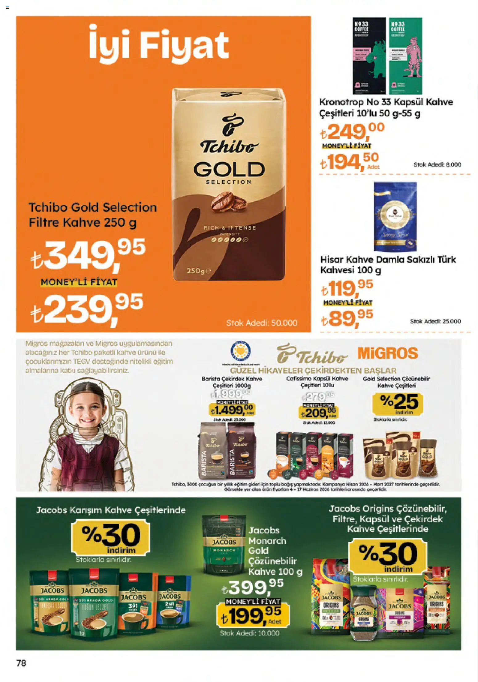 Migros Katalog - Migroskop - 04.06.2026 tarihinden itibaren geçerlidir | Sayfa: 78 | Ürünler: Kahve
