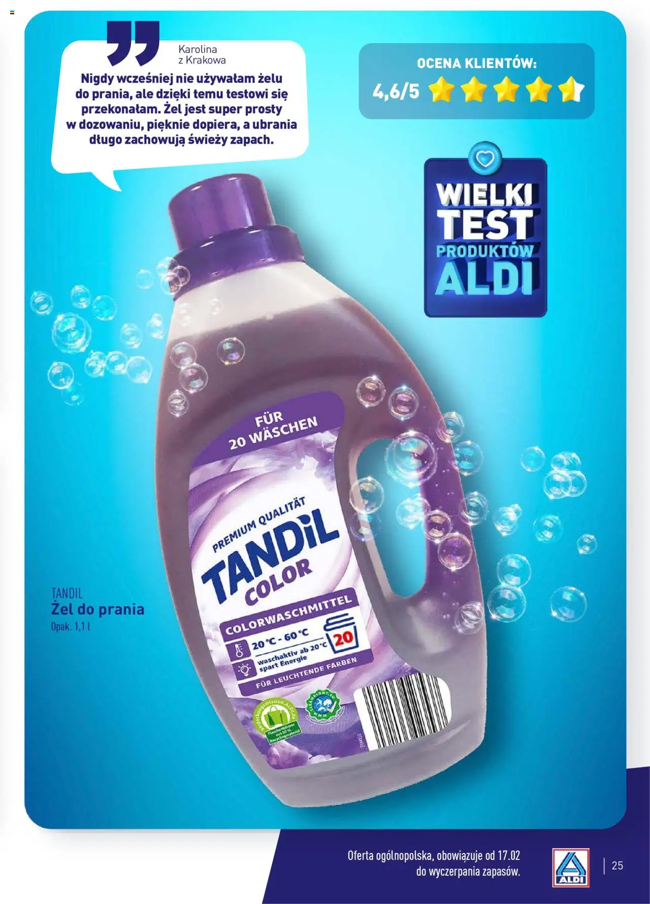 Aldi Gazetka - Wielki test od 17.02.2025 | Strona: 25 | Produkty: Ubrania, Żel do prania