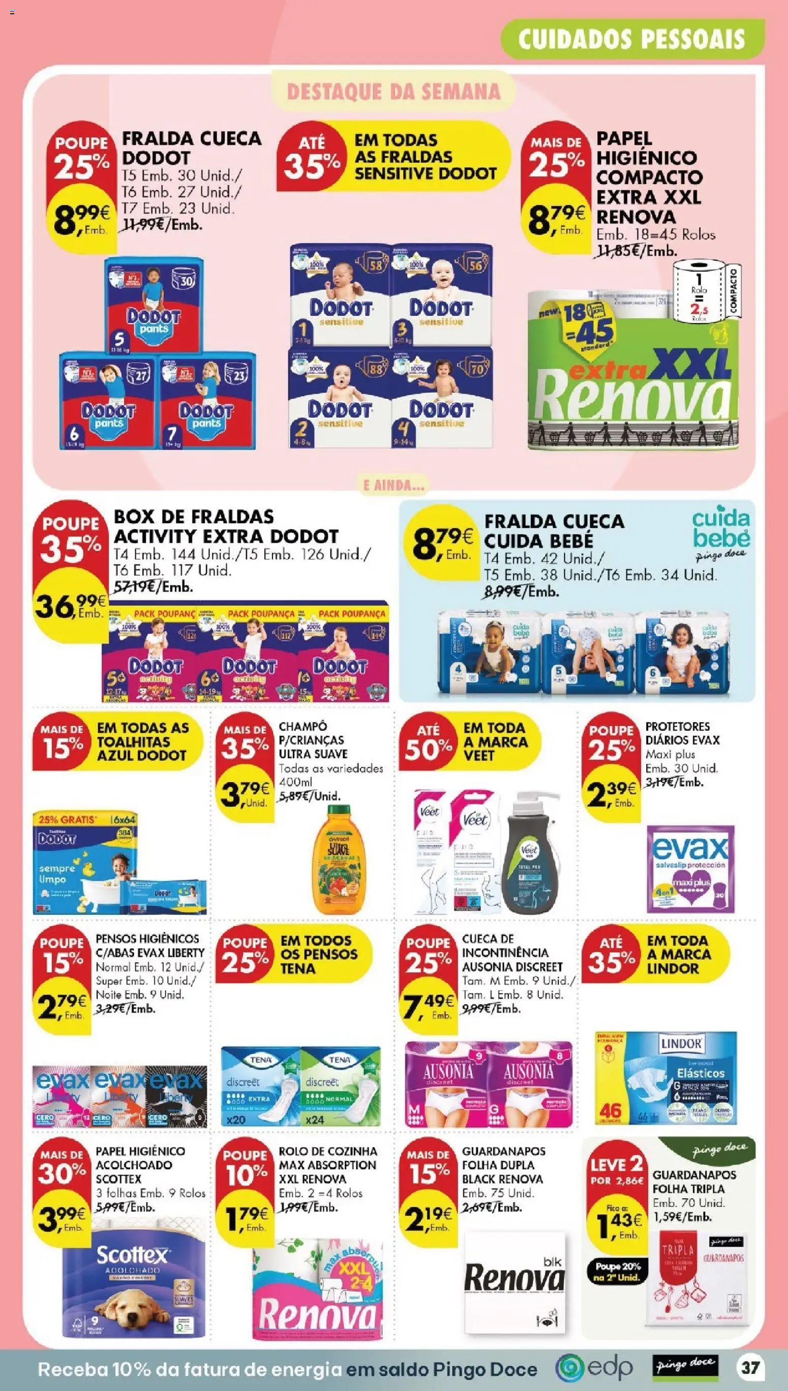 Pingo Doce folheto │ válido de 20/10/2026 | Página: 39 | Produtos: Papel higiénico, Pensos higiénicos, Guardanapos, Lindor