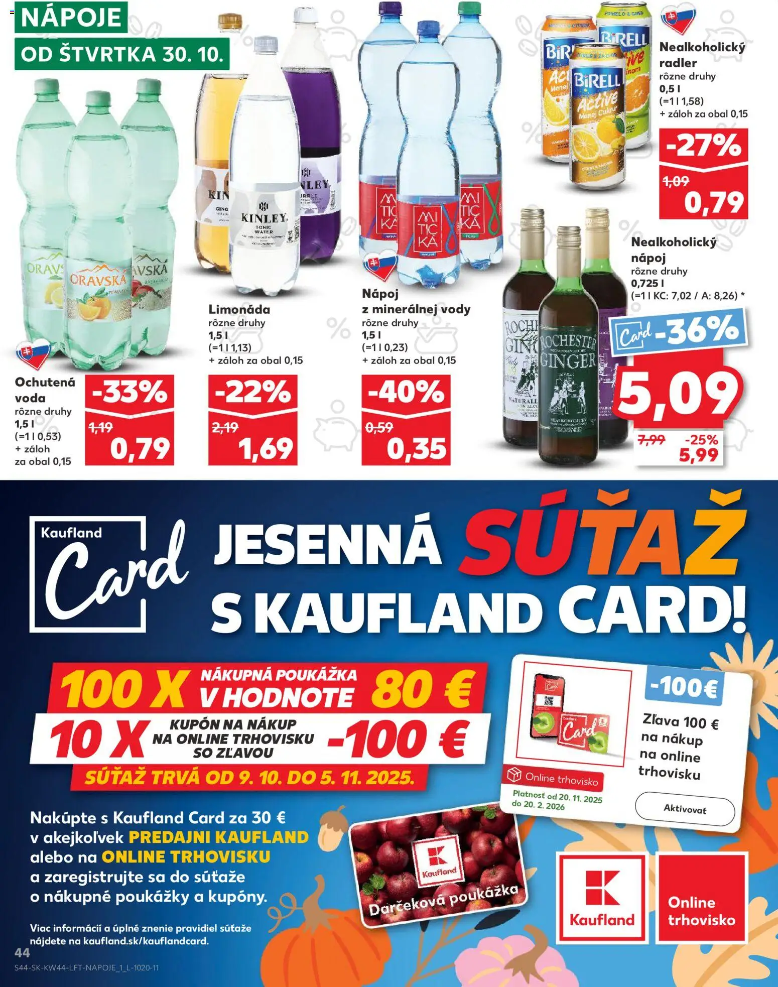 Nové Kaufland akcie – leták je platný od 30.10.2025 | Strana: 44 | Produkty: Birell, Nápoje, Radler, Pomelo