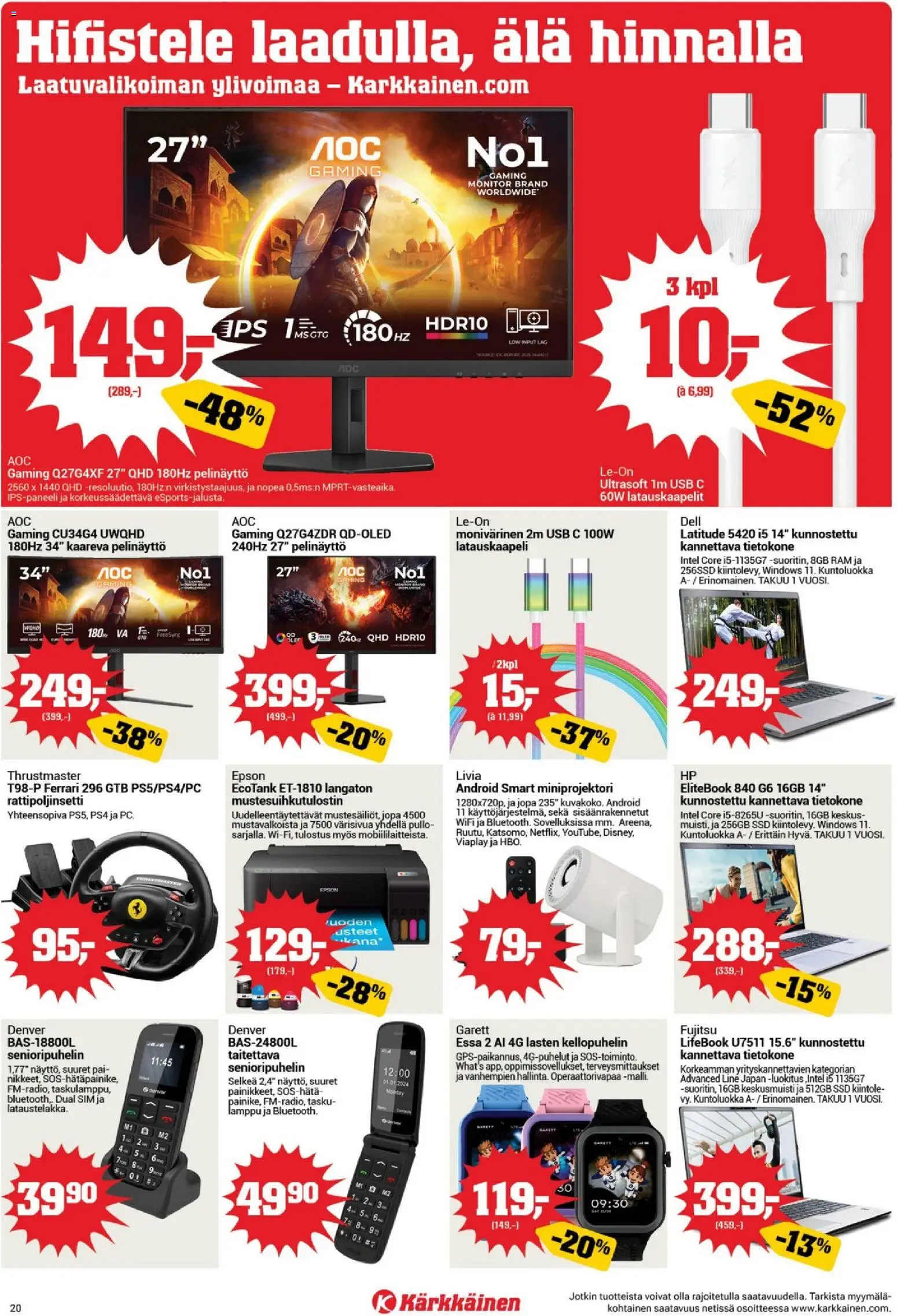 Kärkkäinen tarjoukset – voimassa 13/10/2026 alkaen | Sivu: 20 | Tuotteet: USB, Lamppu, Tietokone