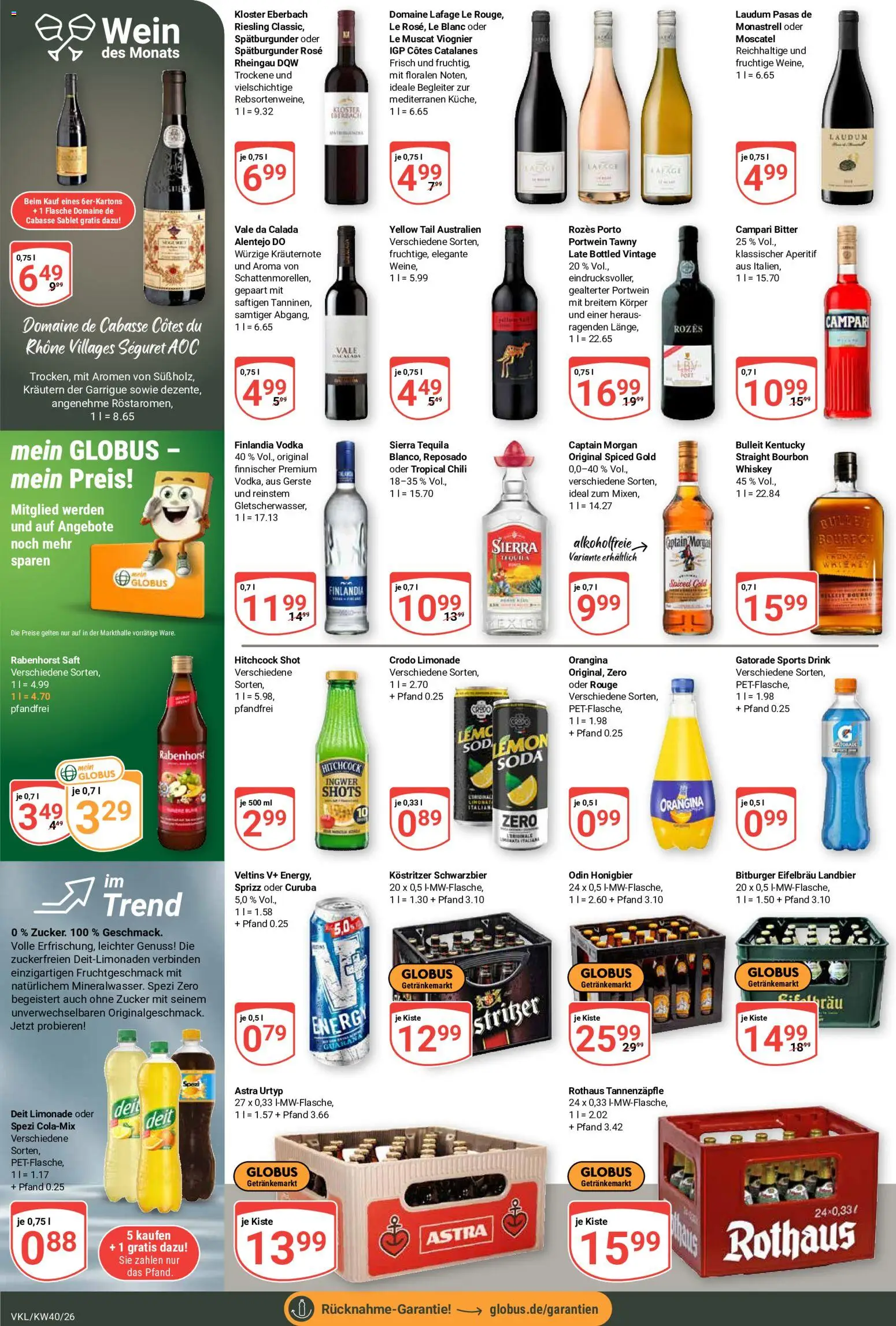 Globus Prospekt Völklingen – gültig ab 28.09.2026 | Seite: 18 | Produkte: Campari, Limonade, Wein, Veltins