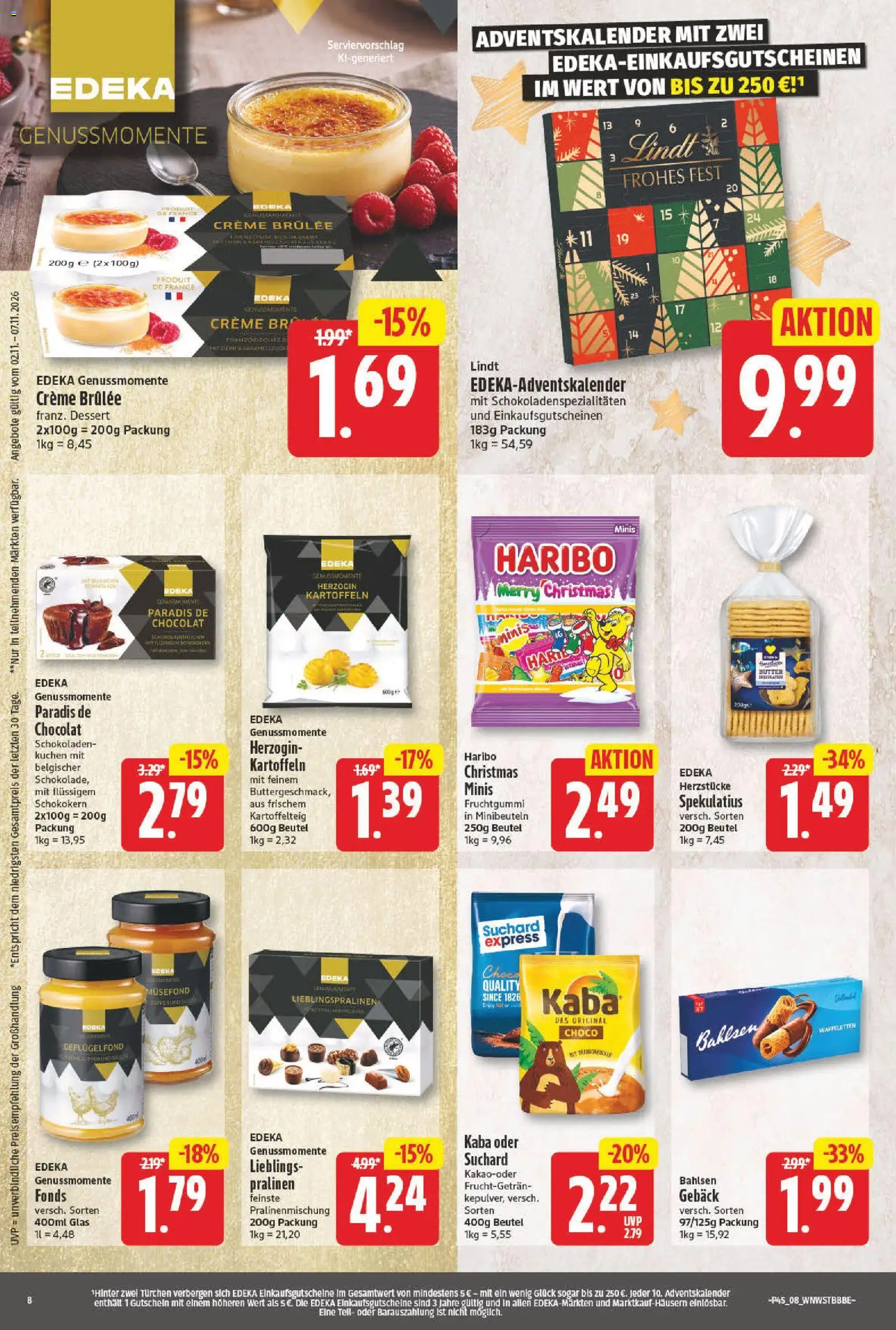 NP Discount Prospekt – gültig ab 02.11.2026 | Seite: 8 | Produkte: Cola, Butter, Kartoffeln, Lindt