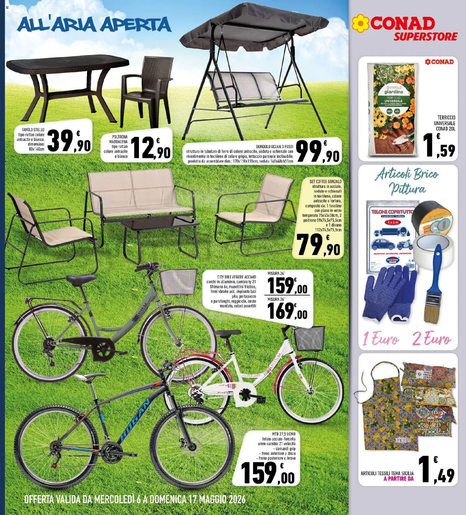 Volantino Conad del 06.05.2026 | Pagina: 24 | Prodotti: Disco, Terriccio, Divano, Tavolo