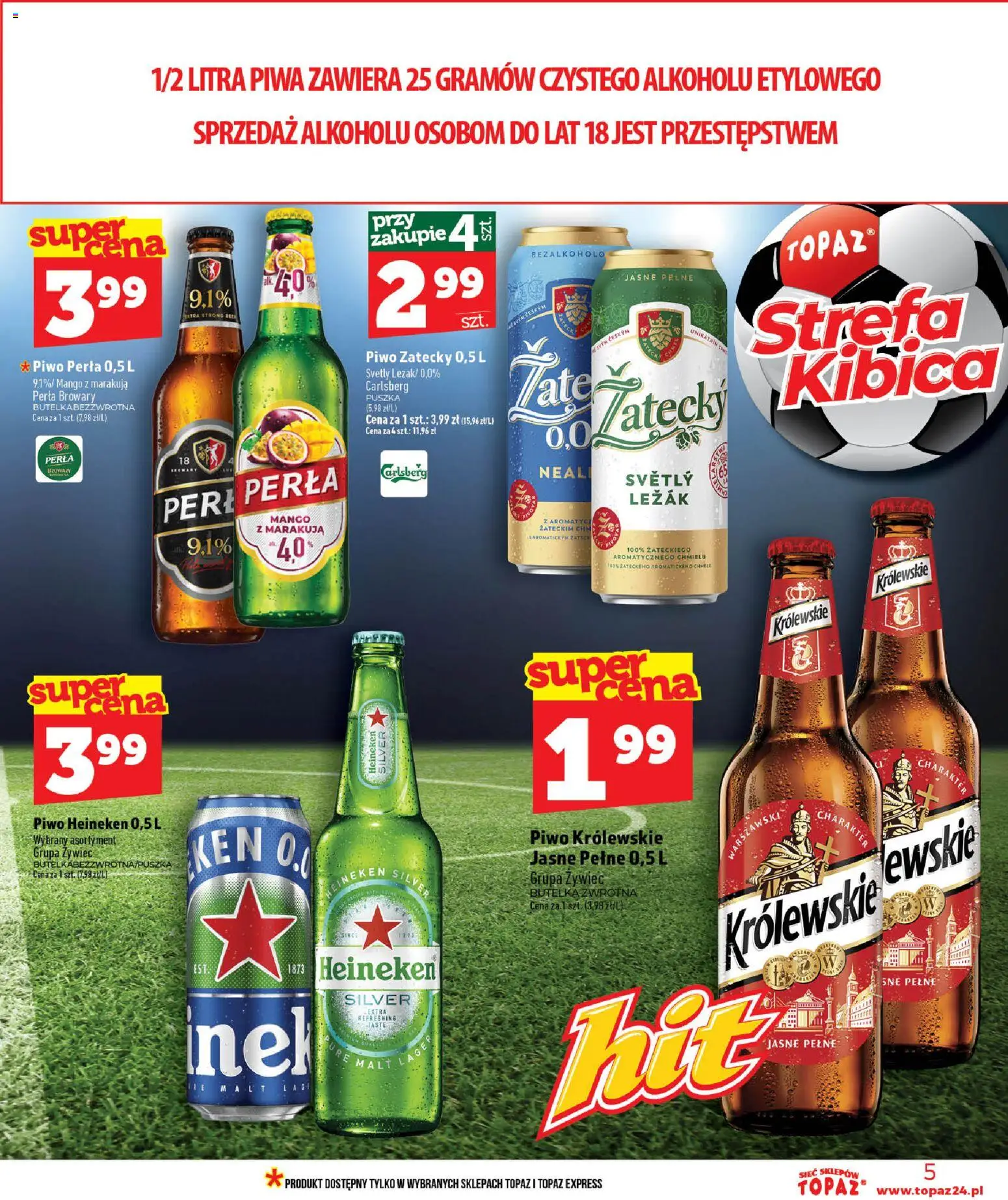 Topaz gazetka - MAZ od 25.06.2026 | Strona: 5 | Produkty: Mango, Leżak, Piwo perła, Piwo