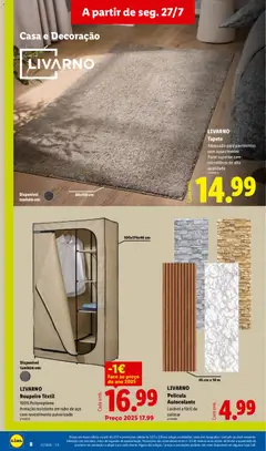 Pré-visualização LIVARNO Roupeiro Têxtil, 100% Polipropileno. Armação resistente em tubo de aço com revestimento pulverizado. válido de 27/07/2026 | Página: 8 | Produtos: Roupeiro, Tapete