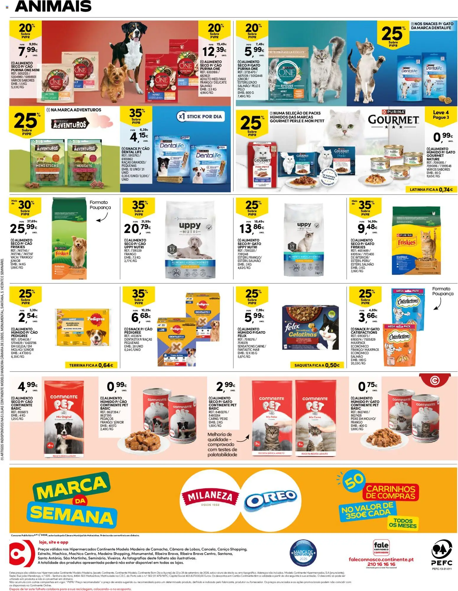 Continente folheto Madeira │ válido de 20/10/2026 | Página: 32 | Produtos: Purina one, Milaneza, Salmão, Peixe