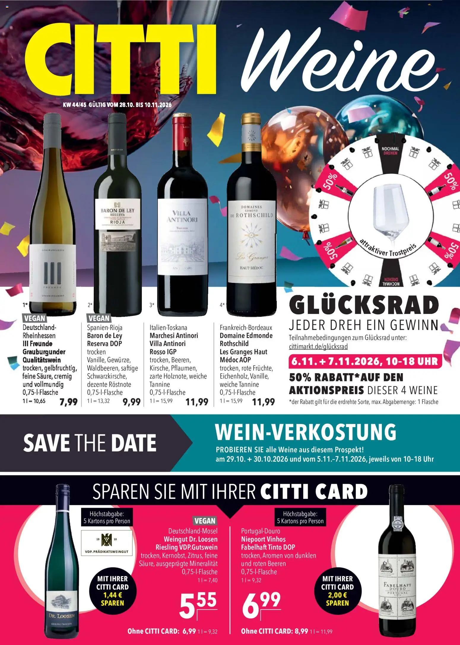 CITTI Markt Weine – gültig ab 28.10.2026 | Seite: 1 | Produkte: Uhr
