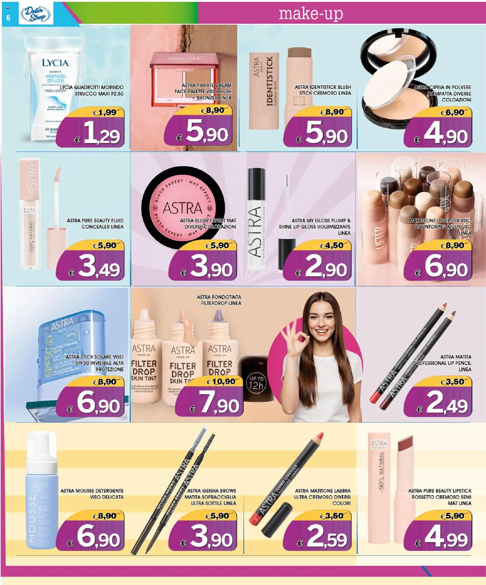 Volantino Deter Shop del 01/08/2026 | Pagina: 6 | Prodotti: Rossetto, Fondotinta, Detergente, Blush