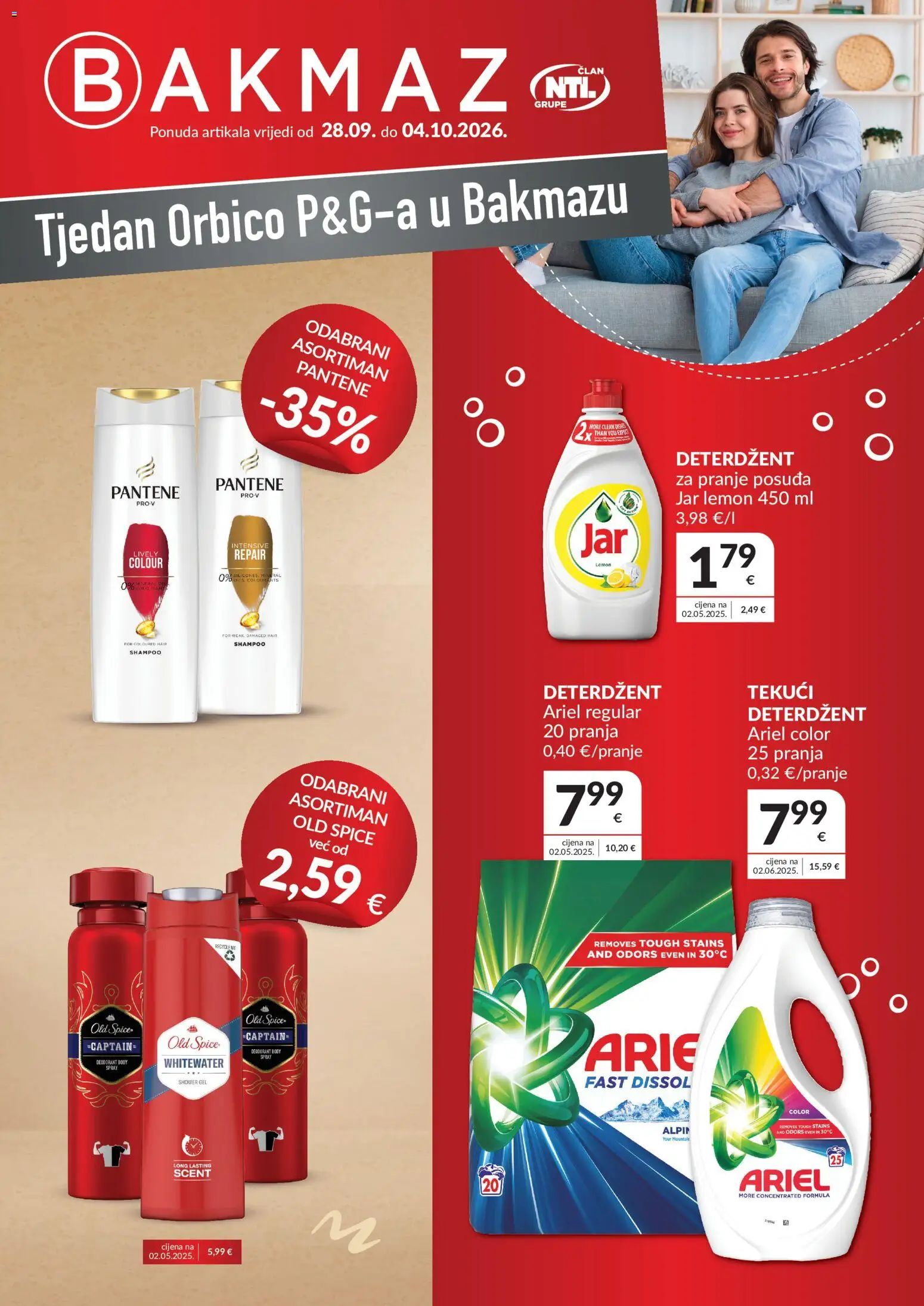 Bakmaz katalog | vrijedi od 28.09.2026 | Stranica: 1 | Proizvodi: Deterdžent, Jar, Old Spice, Ariel