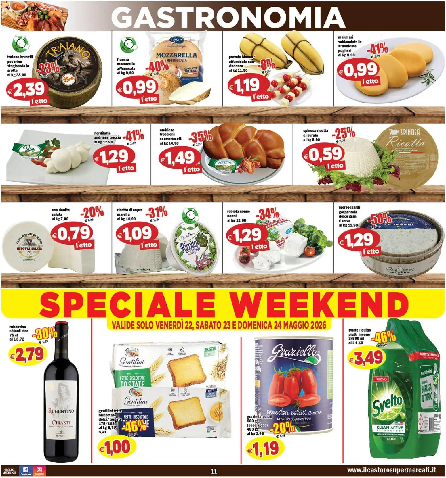 Volantino Il Castoro del 20.05.2026 | Pagina: 11 | Prodotti: Pomodoro, Latte, Provola, Letto