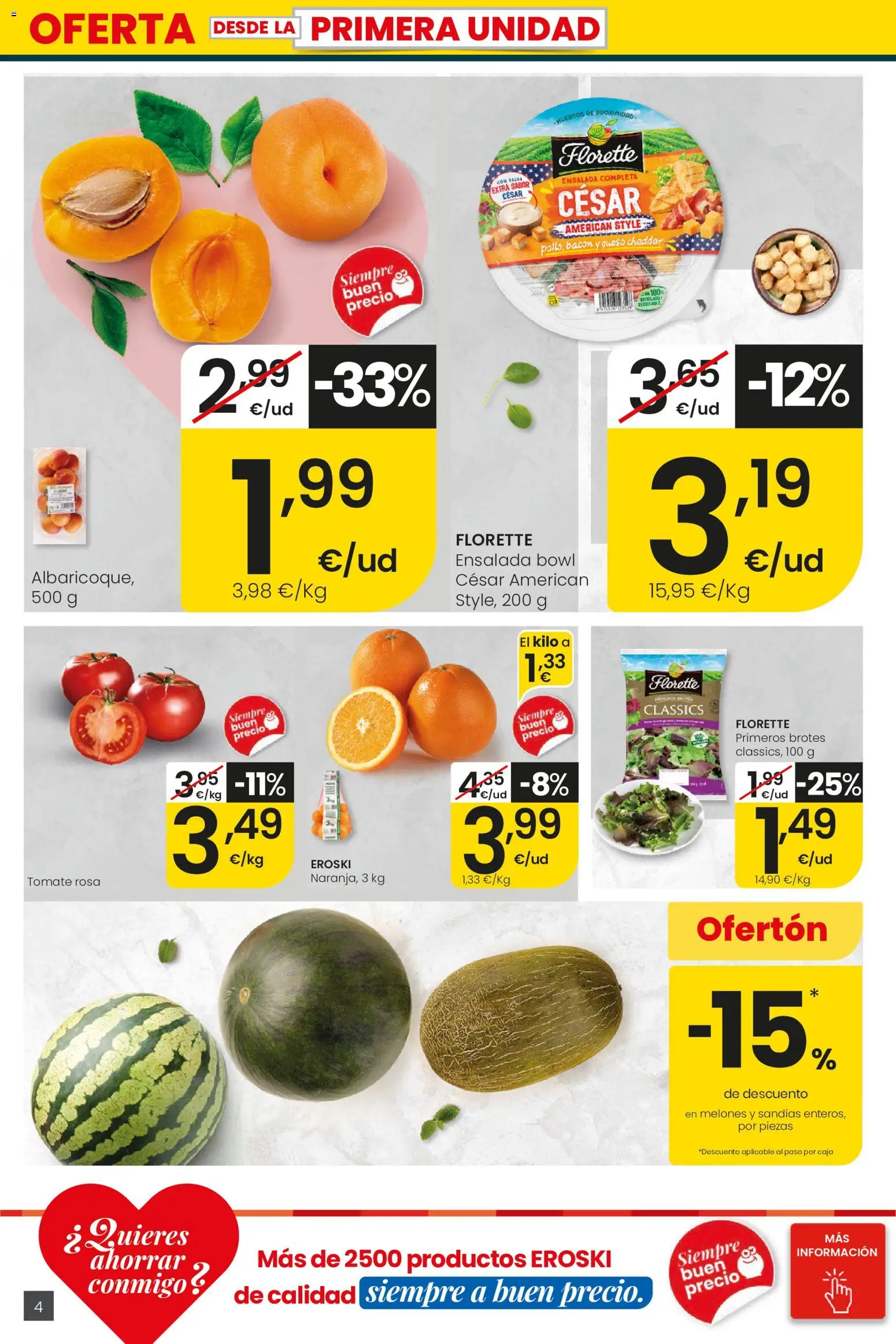 Eroski Ofertones de verano │ válido desde el 28.05.2026 | Página: 4 | Productos: Queso, Ensalada, Caja