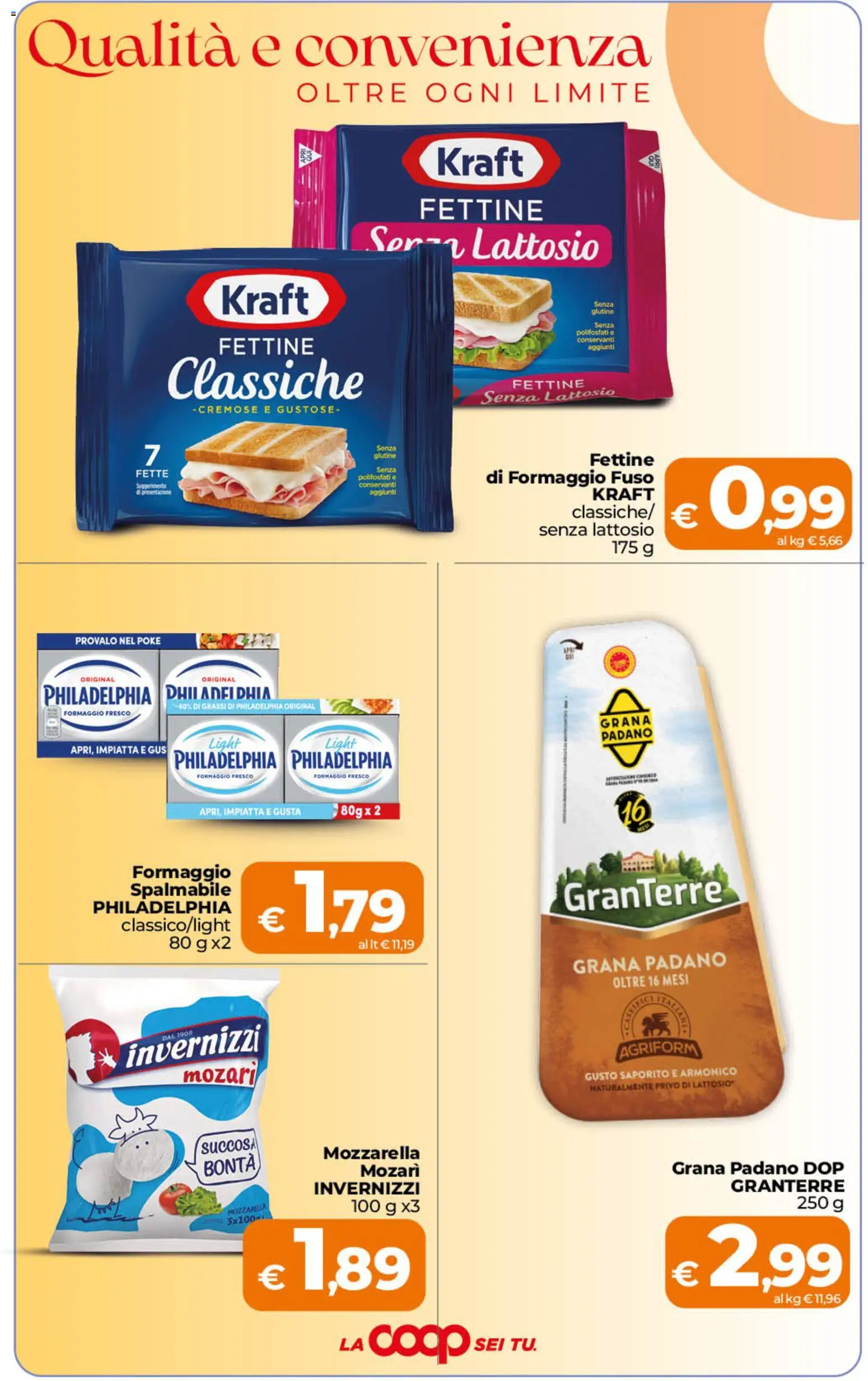Volantino Ipercoop del 02/10/2026 | Pagina: 2 | Prodotti: Mozzarella, Grana Padano, Formaggio spalmabile, Formaggio fresco