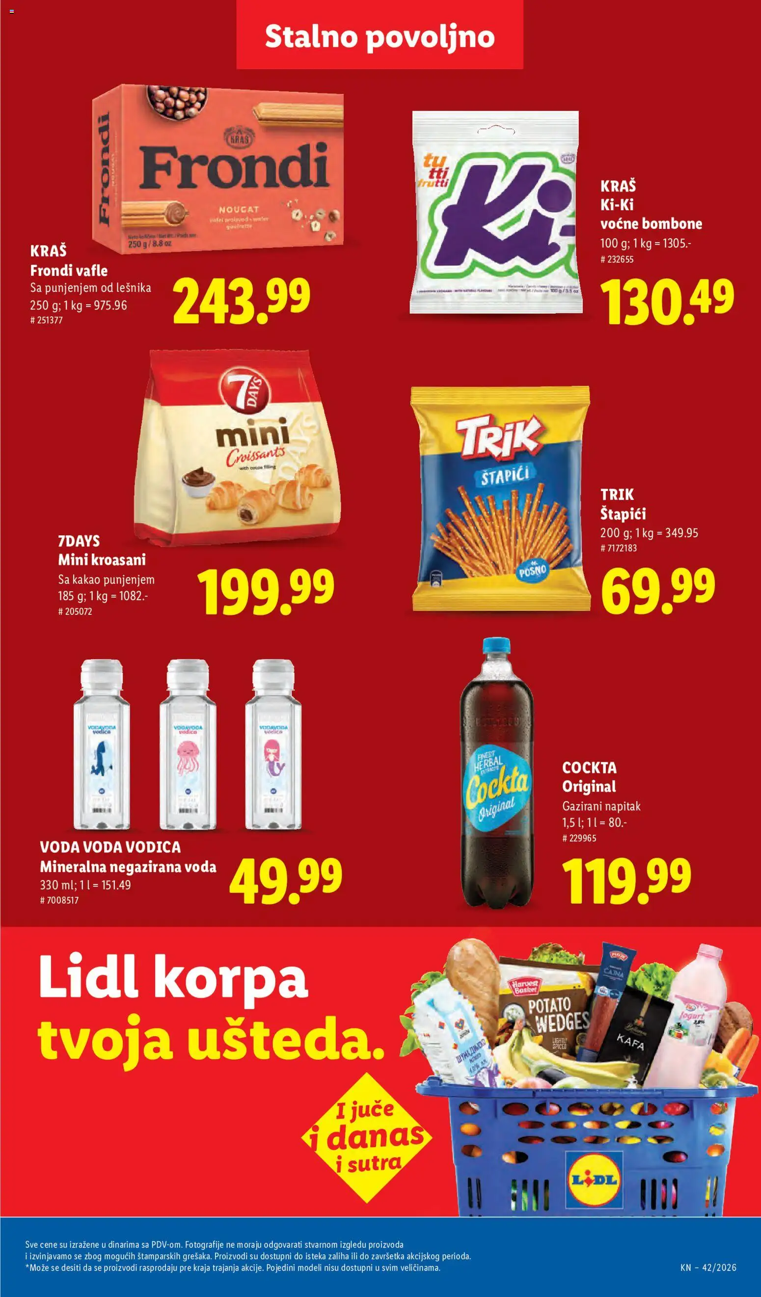 Lidl katalog - važi od 15.10.2026 | Strana: 45 | Proizvode: Bombone, Korpa, Negazirana voda, Kafa