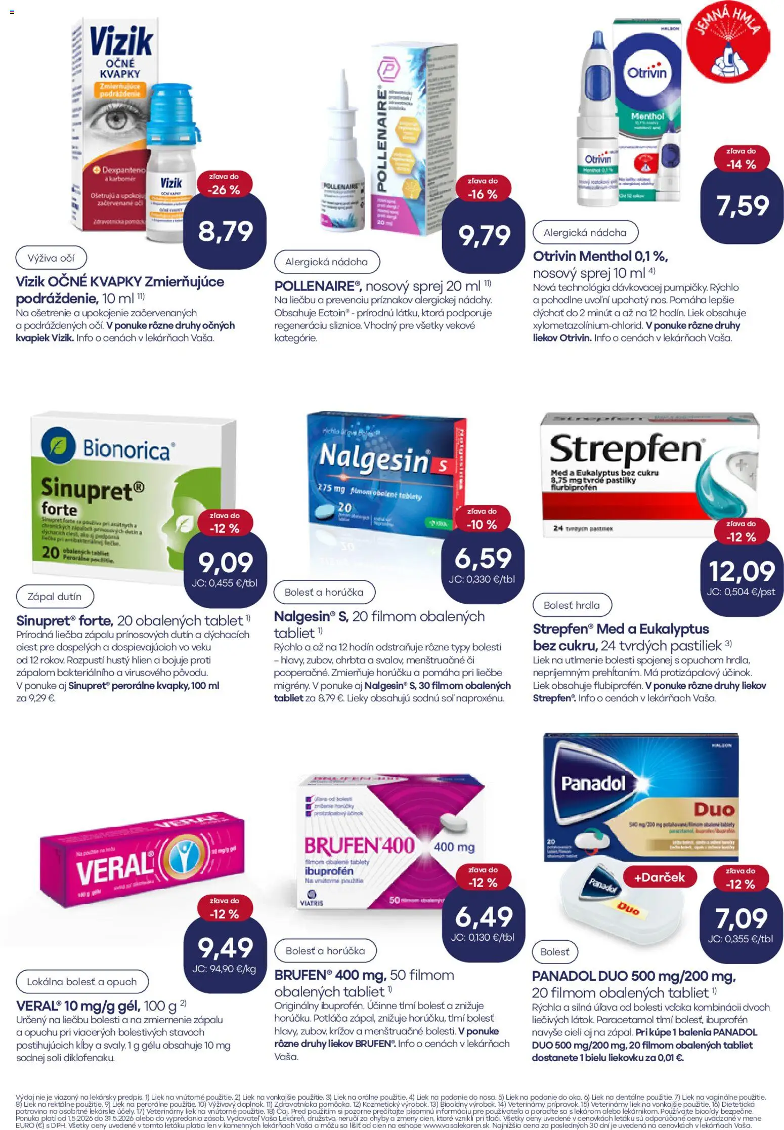 Nové Vaša lekáreň akcie – leták je platný od 01.05.2026 | Strana: 5 | Produkty: Tablet, Med