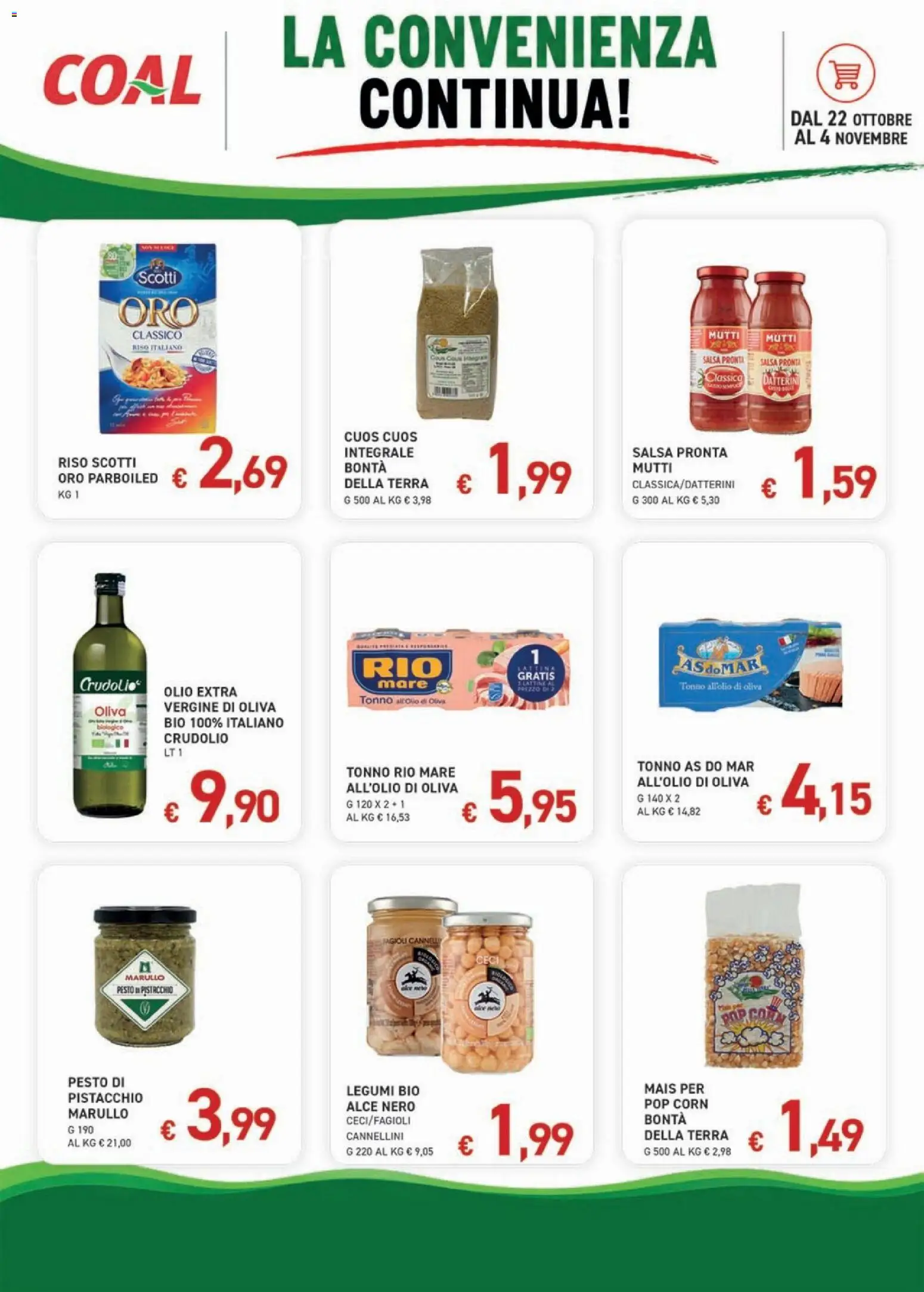 Volantino Coal del 22/10/2026 | Pagina: 8 | Prodotti: Legumi, Ceci, Olio, Pop corn