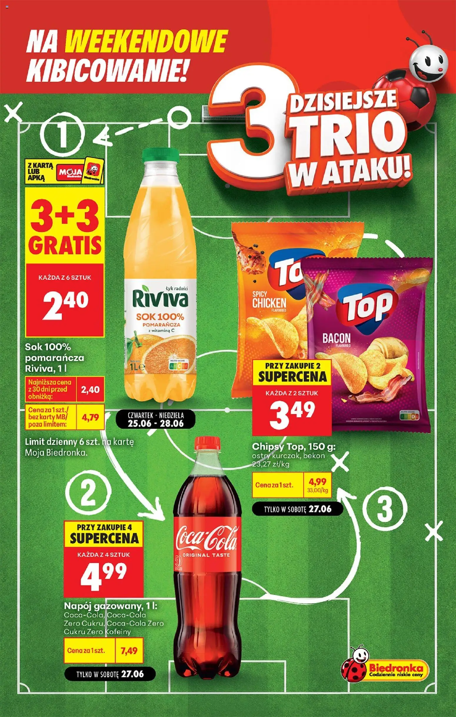 Biedronka gazetka - Football od 27.06.2026 | Strona: 3 | Produkty: Karta, Top, Chipsy, Bekon