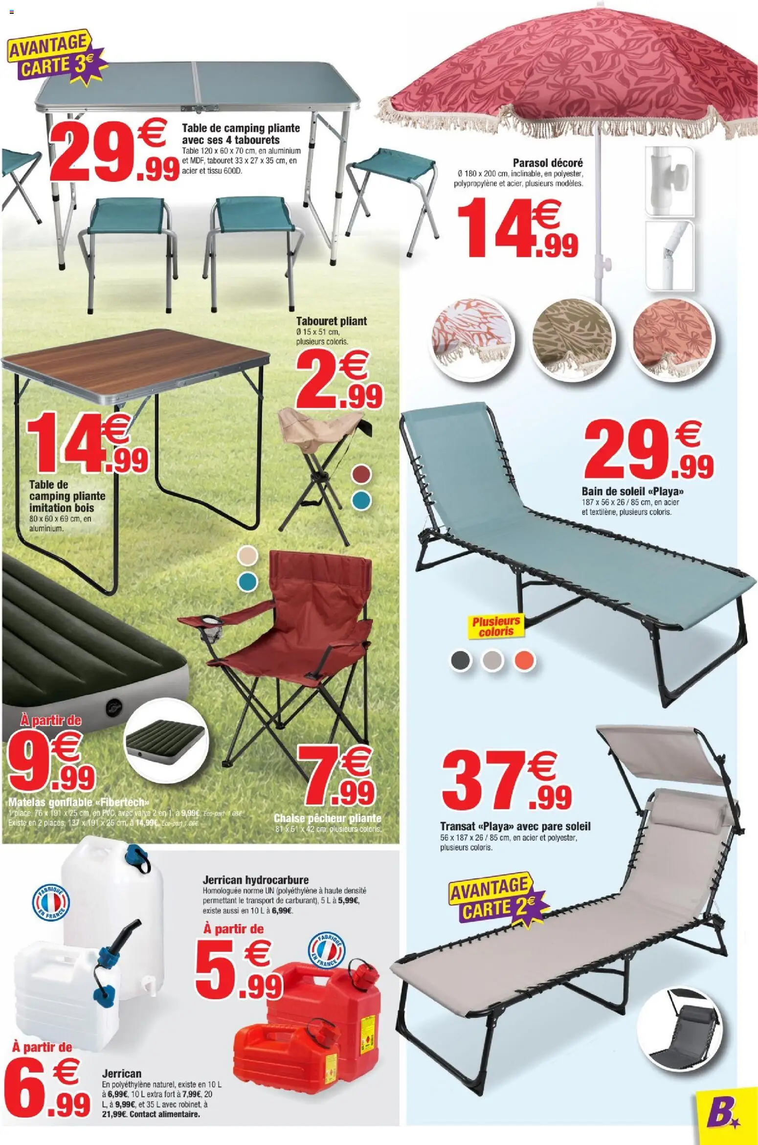 {H1} | Page: 7 | Produits: Matelas gonflable, Table, Chaise, Parasol