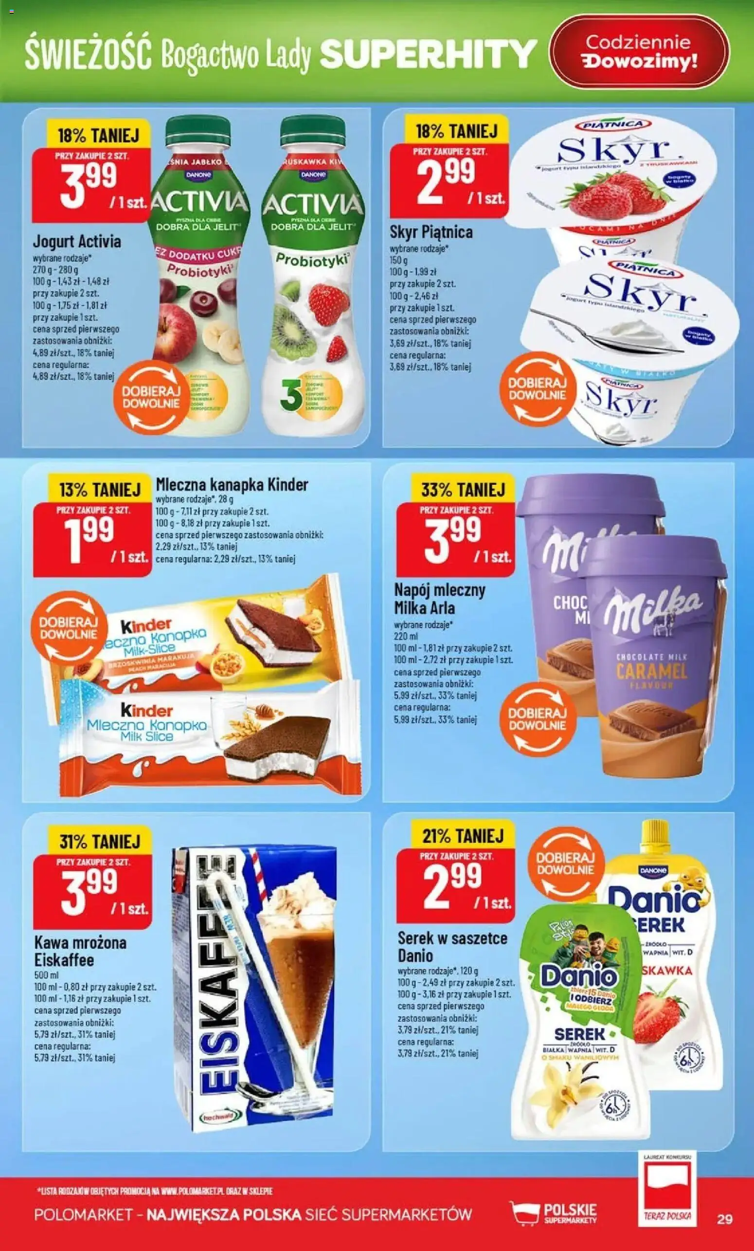 POLOmarket gazetka od 05.08.2026 | Strona: 29 | Produkty: Brzoskwinia, Milka, Napój mleczny, Probiotyki