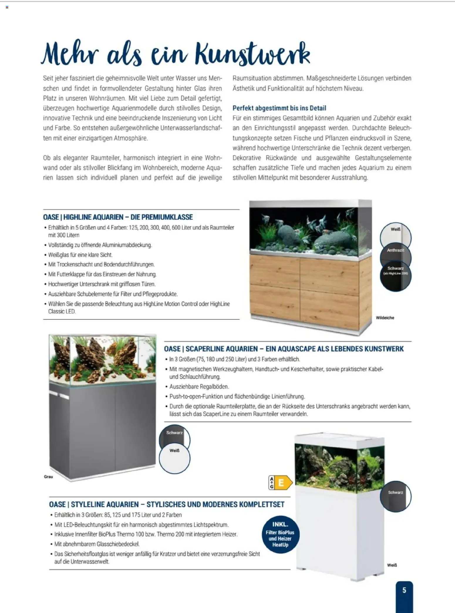 zookauf Themenkatalog Aqua – gültig ab 01.10.2026 | Seite: 5 | Produkte: Kabel, Raumteiler, Unterschrank, Wasser