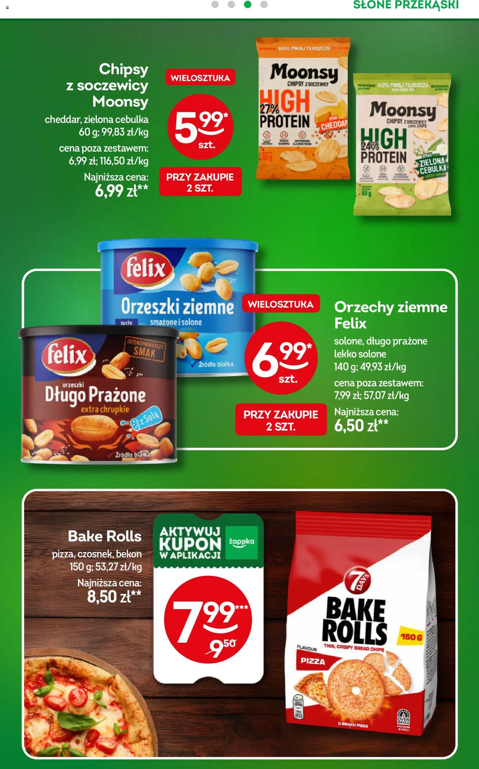 Żabka gazetka od 07.10.2026 | Strona: 28 | Produkty: Orzechy ziemne, Bekon, Orzeszki ziemne, Pizza