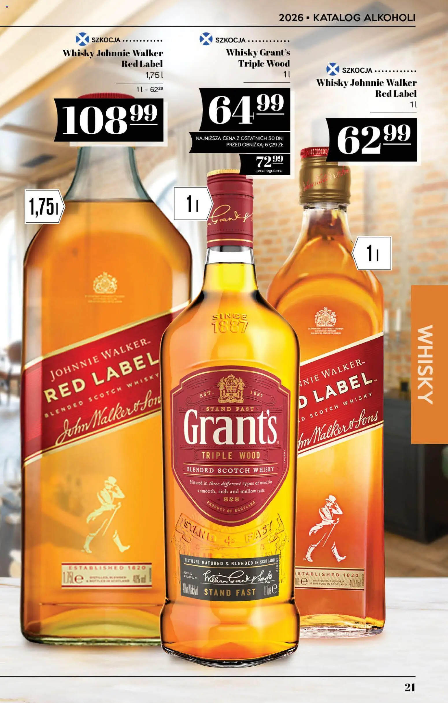 POLOmarket katalog - Alkoholi od 10.09.2026 | Strona: 21 | Produkty: Grant's, Scotch whisky, Red label, Whisky
