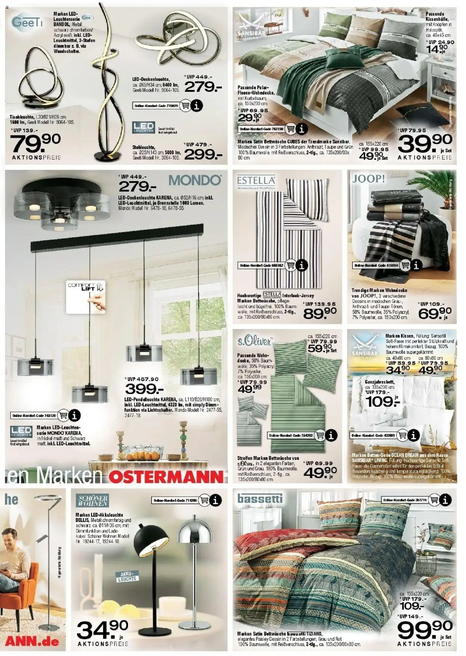Ostermann - Möbel Ostermann: Neue Möbel wirken Wunder. (ab 19.09.2026) zum Blättern | Seite: 7 | Produkte: Kabel, Bettwäsche