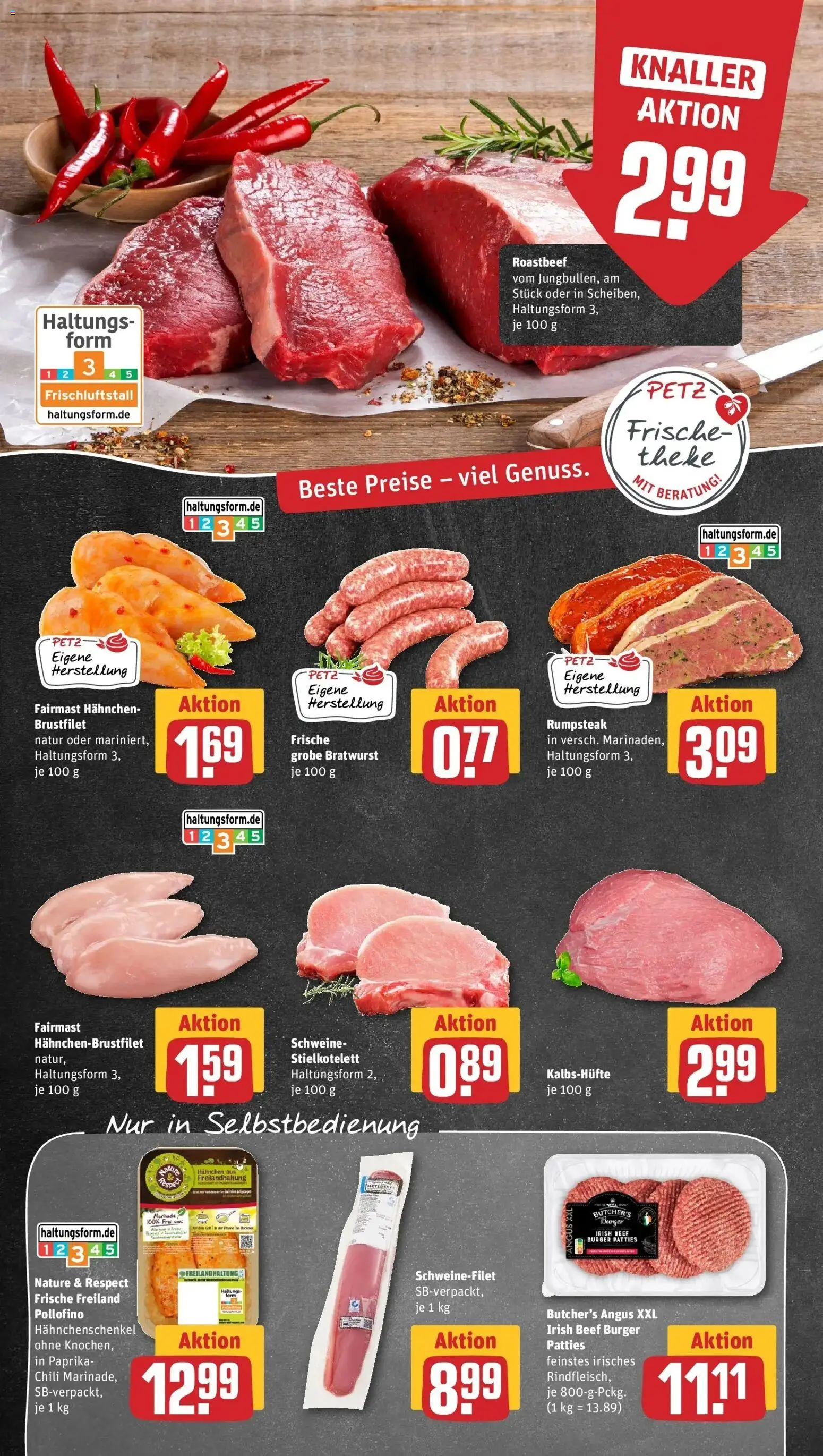REWE Prospekt ab 24.08.2026 zum Blättern » Angebote | Seite: 8 | Produkte: Bratwurst, Roastbeef, Paprika, Chili