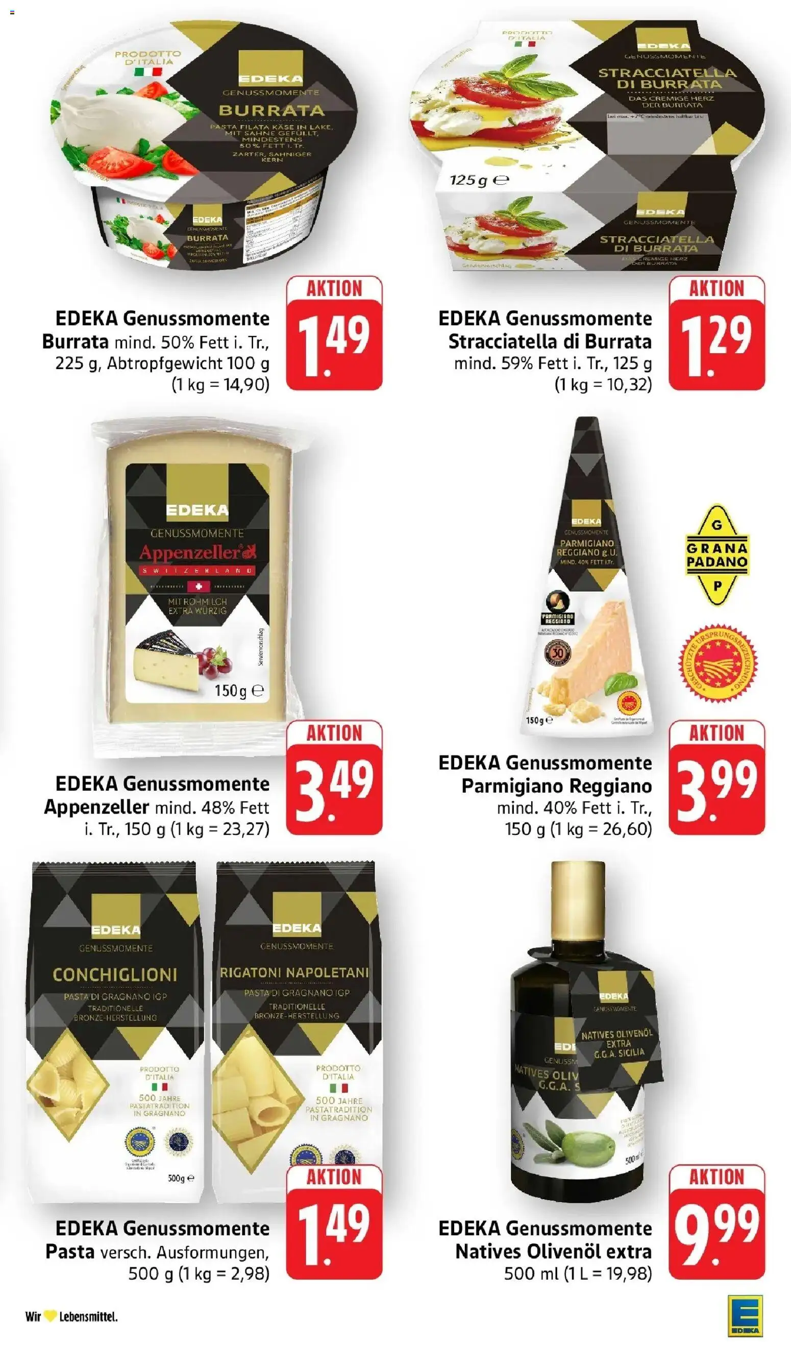 Edeka Prospekt Überlingen (ab 03.08.2026) » Angebote Online | Seite: 17 | Produkte: Olivenol, Burrata, Pasta, Sahne
