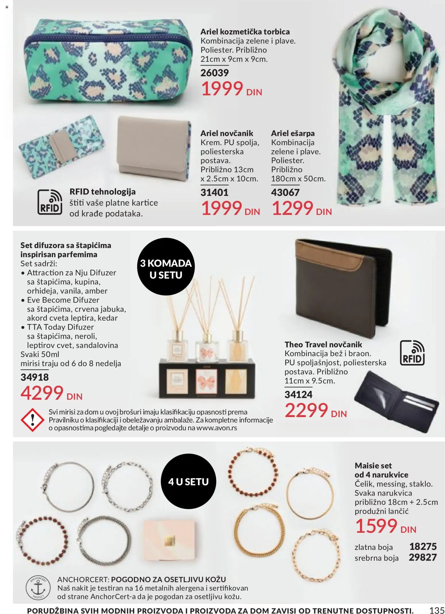 AVON katalog - važi od 01.05.2026 | Strana: 135 | Proizvode: Novčanik, Ariel, Difuzer