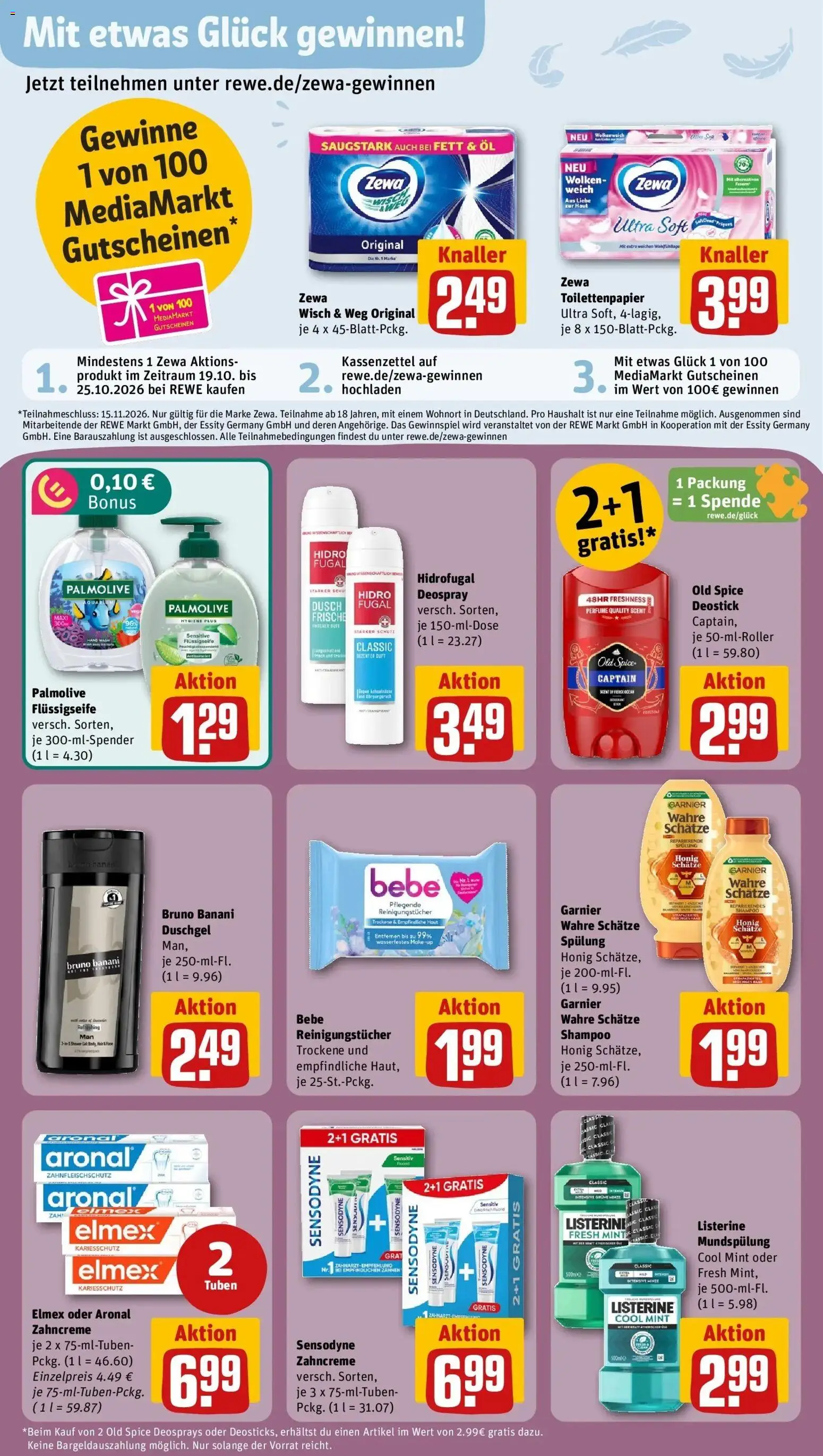 REWE Prospekt ab 19.10.2026 zum Blättern » Angebote | Seite: 25 | Produkte: Öl, Duft, Zewa, Reinigungstücher