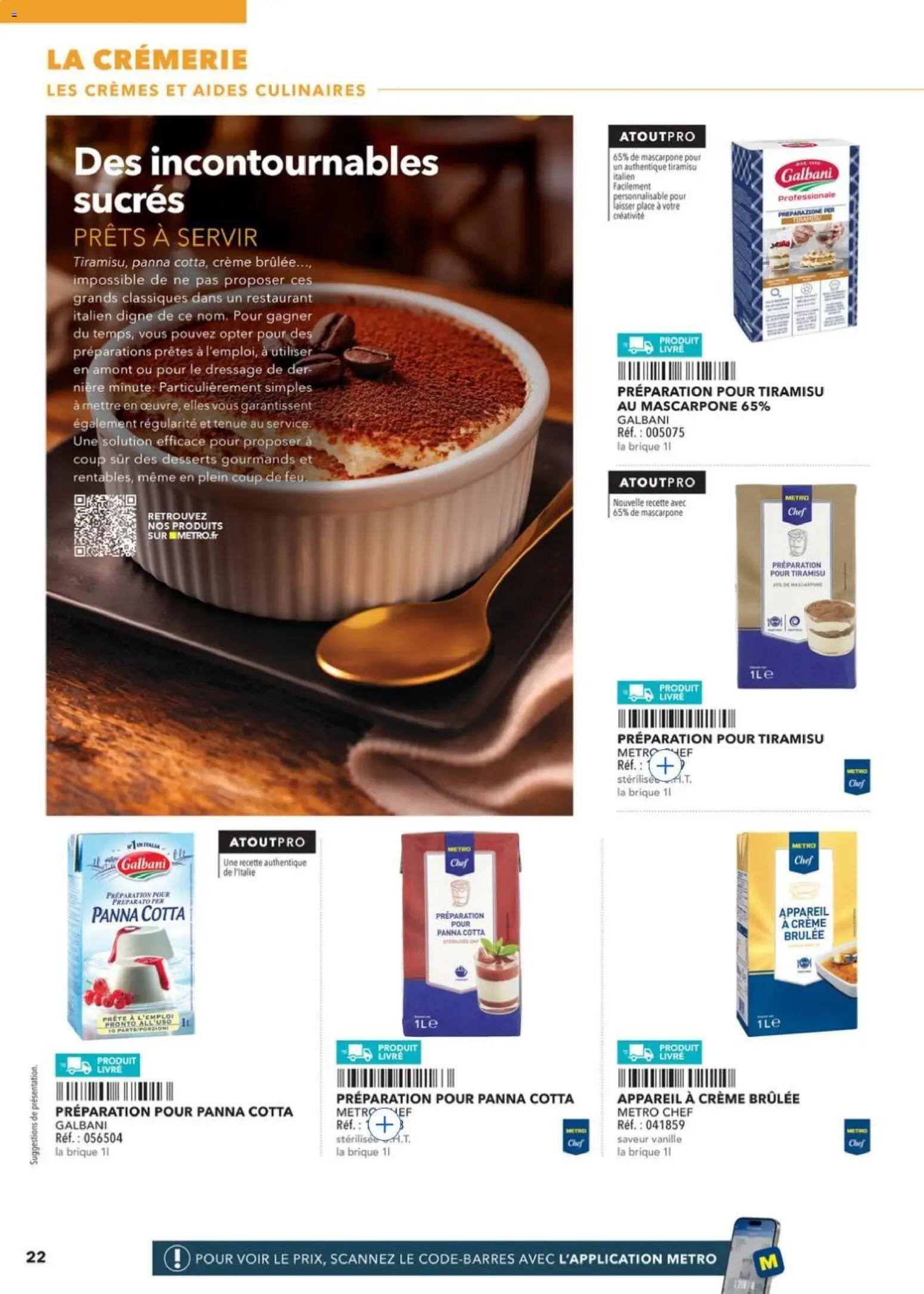 {H1} | Page: 22 | Produits: Mascarpone, Livre, Crème