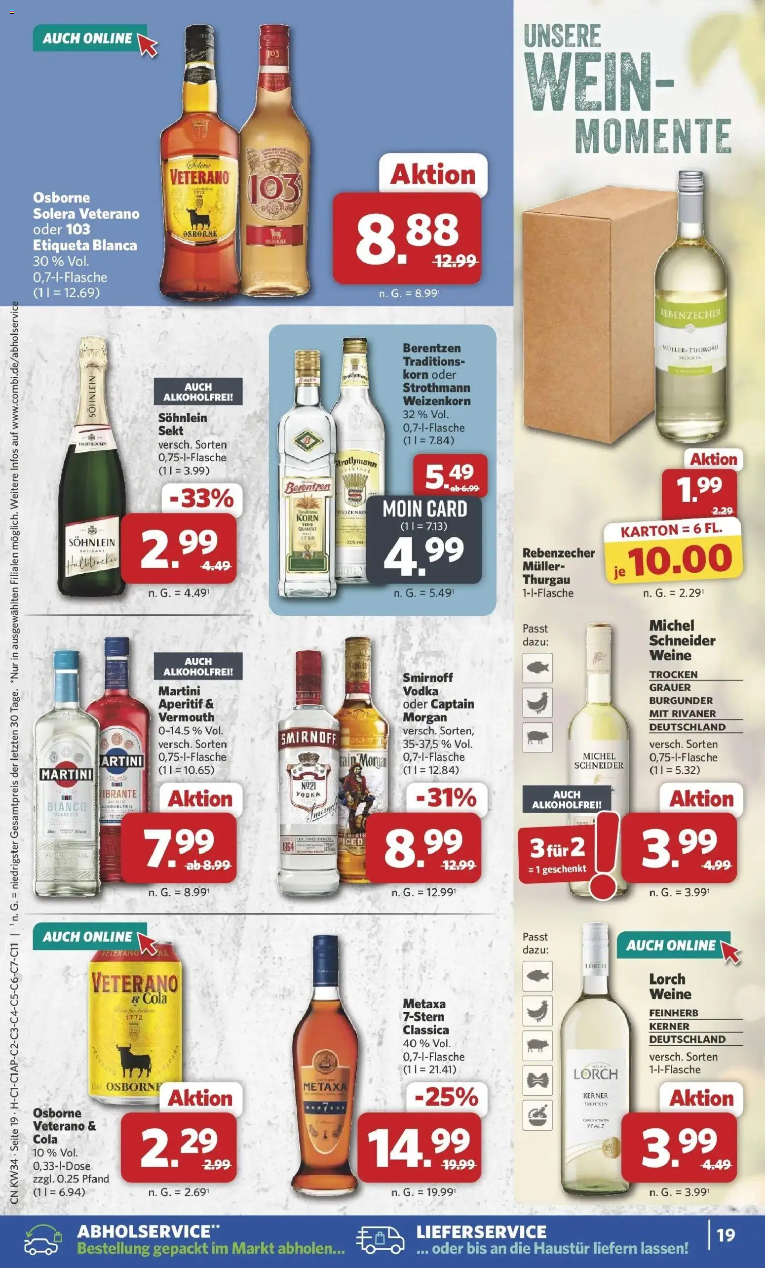 Combi Prospekt Dülmen (ab 17.08.2026) zum Blättern | Seite: 19 | Produkte: Martini, Osborne, Sekt, Smirnoff