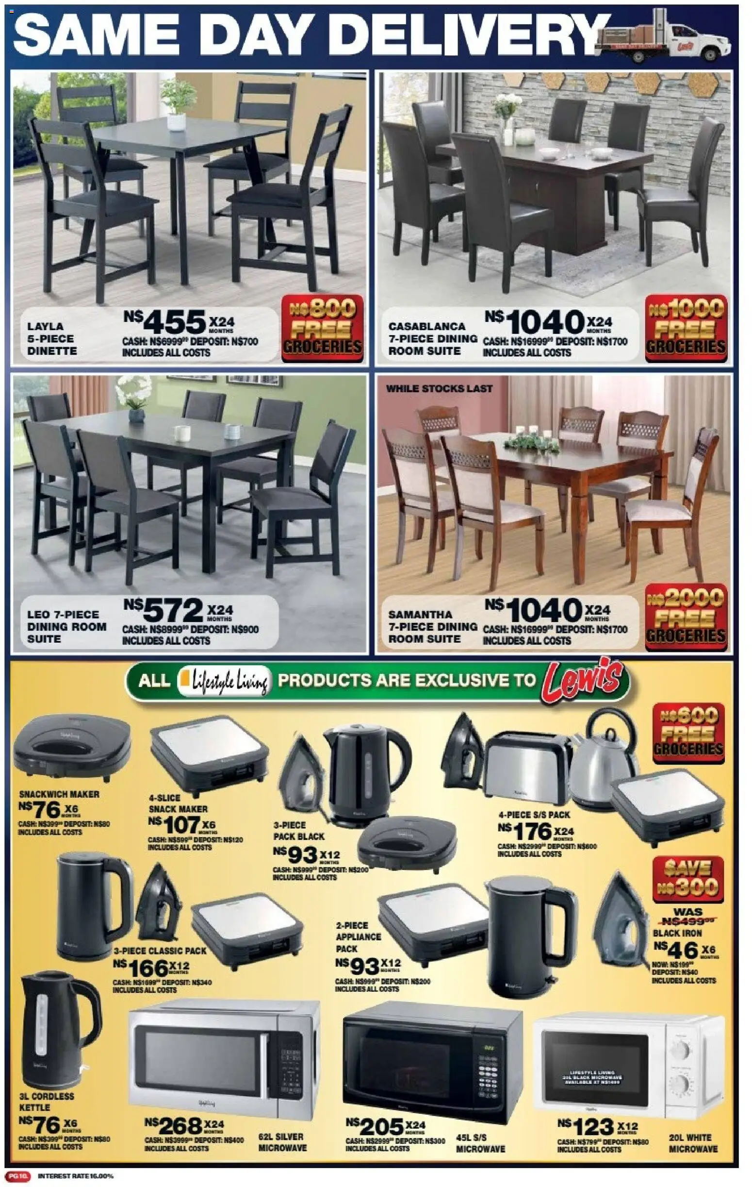 New Lewis Stores catalogue – valid from 11.05.2026 | Page: 10 | Products: Kettle, Iron, Microwave