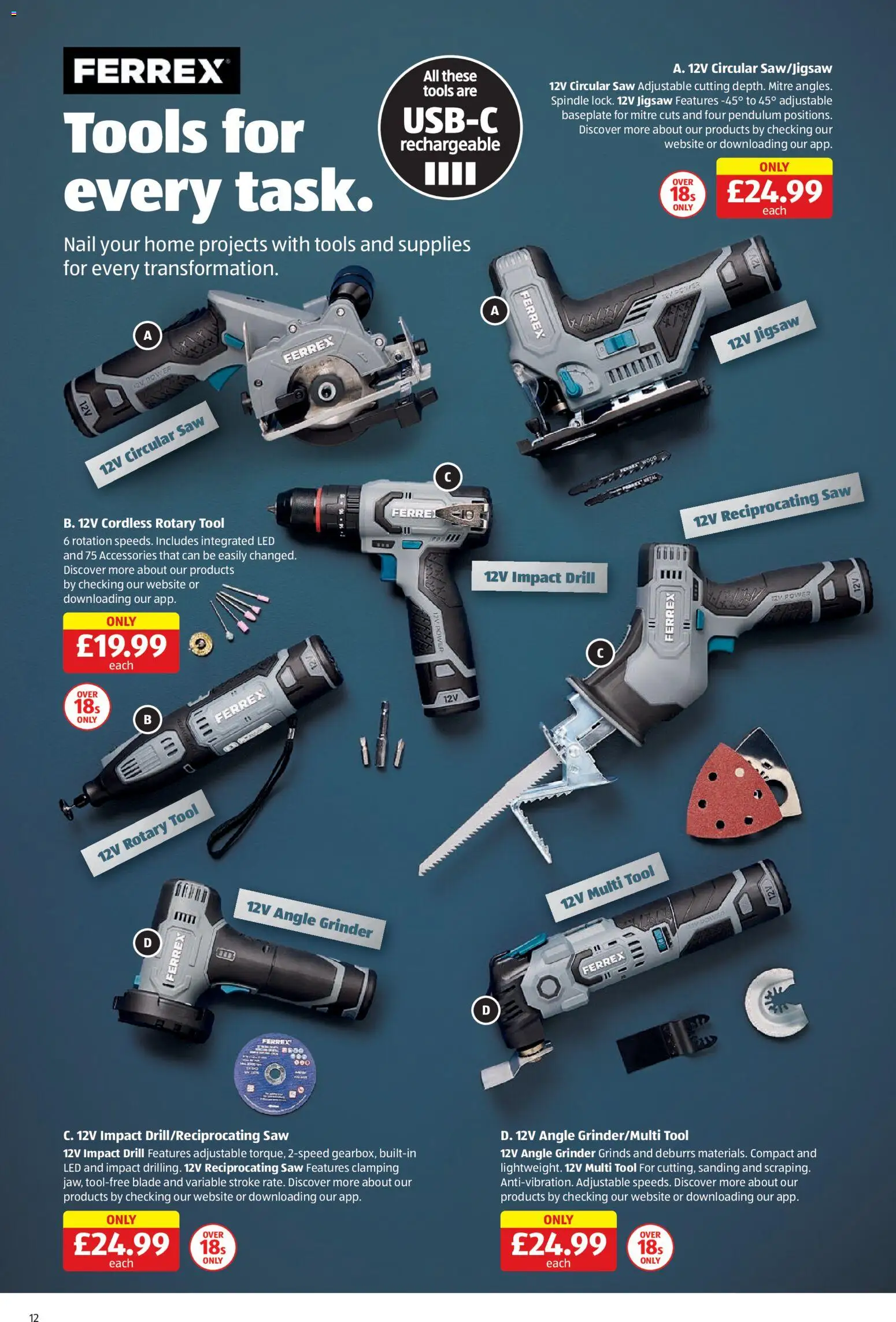 {H1} | Page: 12 | Products: Drill, Grinder