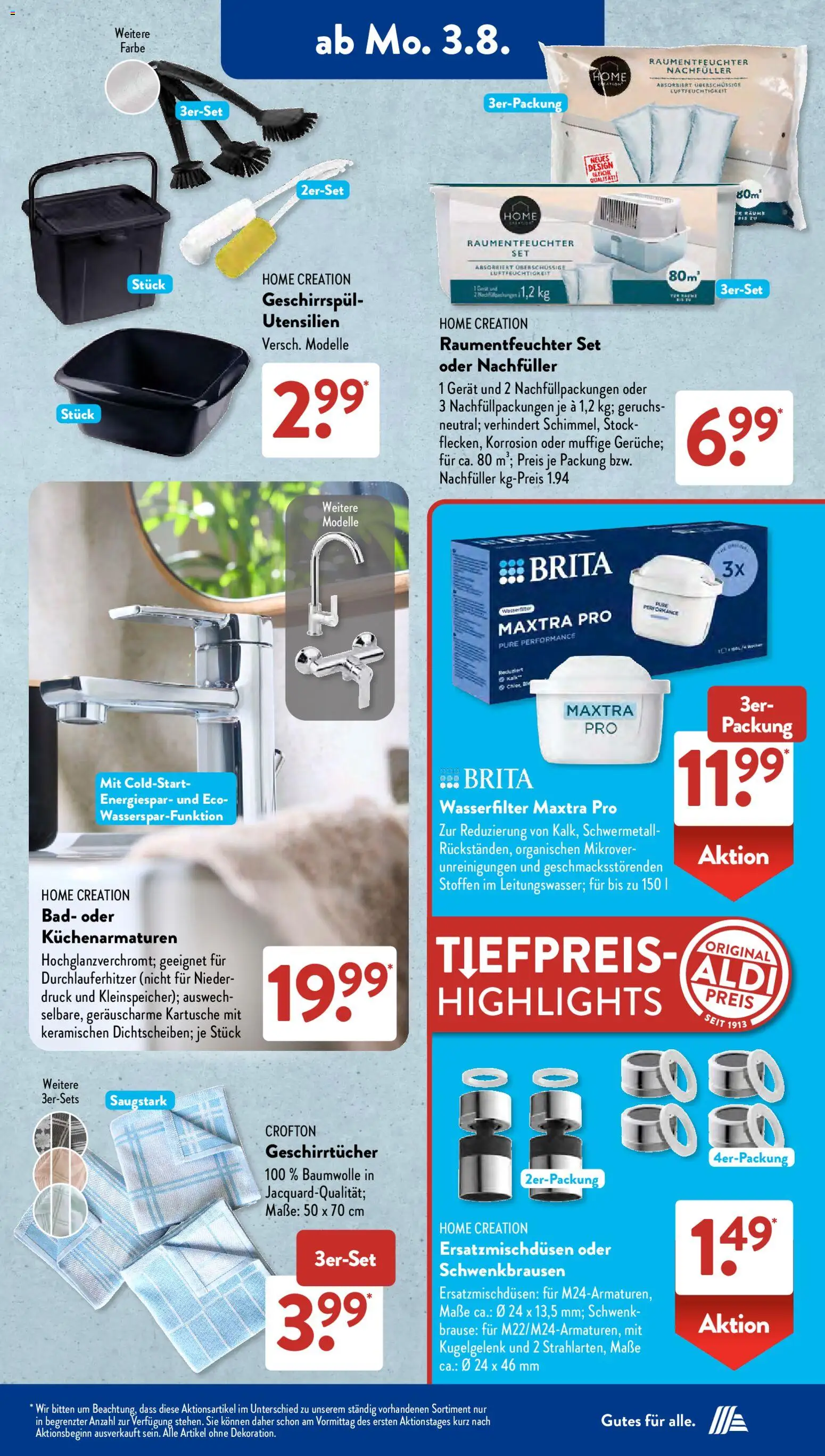 Aldi Süd Prospekt – gültig ab 03.08.2026 | Seite: 3 | Produkte: Bad, Home creation