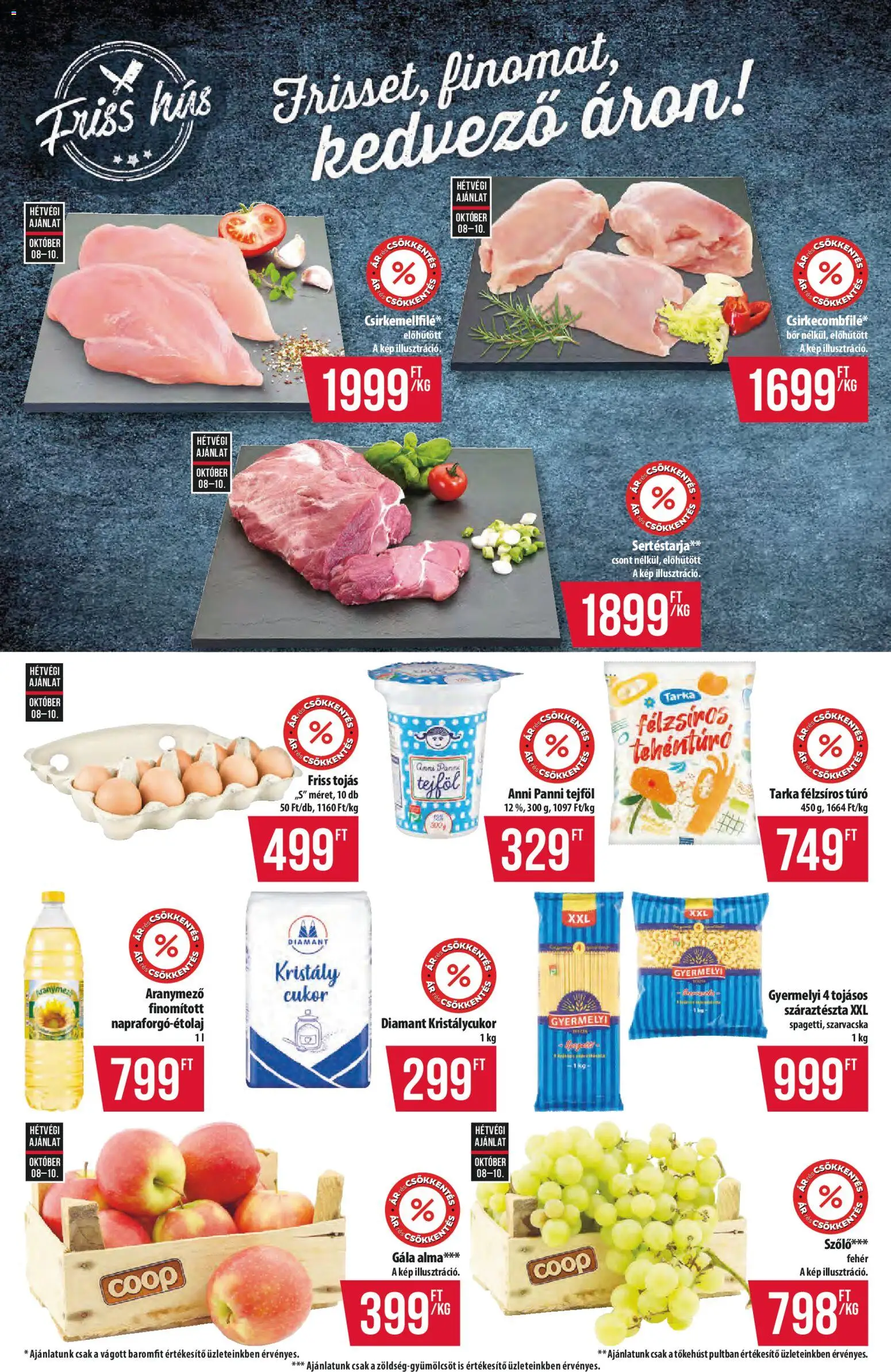 COOP akciós ujság - amely érvényes a következő dátumtól: 2026.10.08. | Oldal: 3 | Termékek: Tojás, Tejföl, Száraztészta, Szarvacska