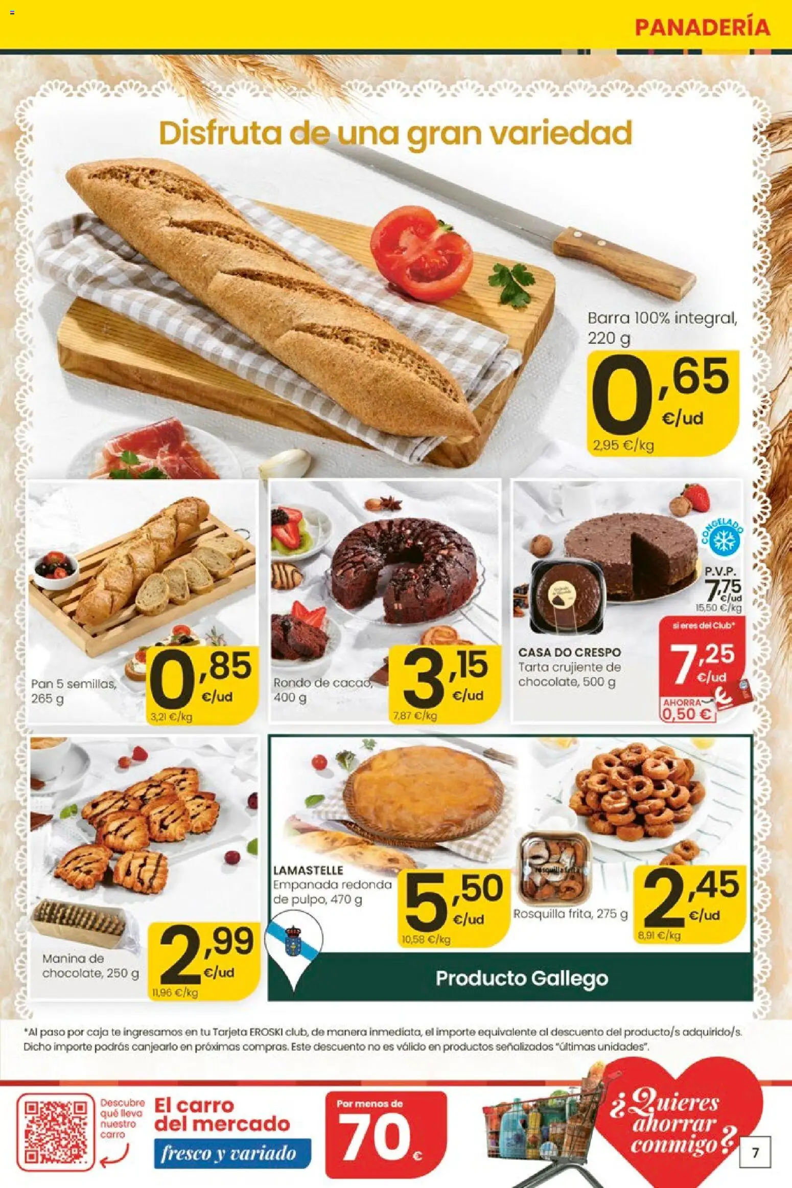 Eroski Quieres ahorrar conmigo │ válido desde el 14.05.2026 | Página: 7 | Productos: Pan, Té, Φρυγανιές σικάλεως, Caja