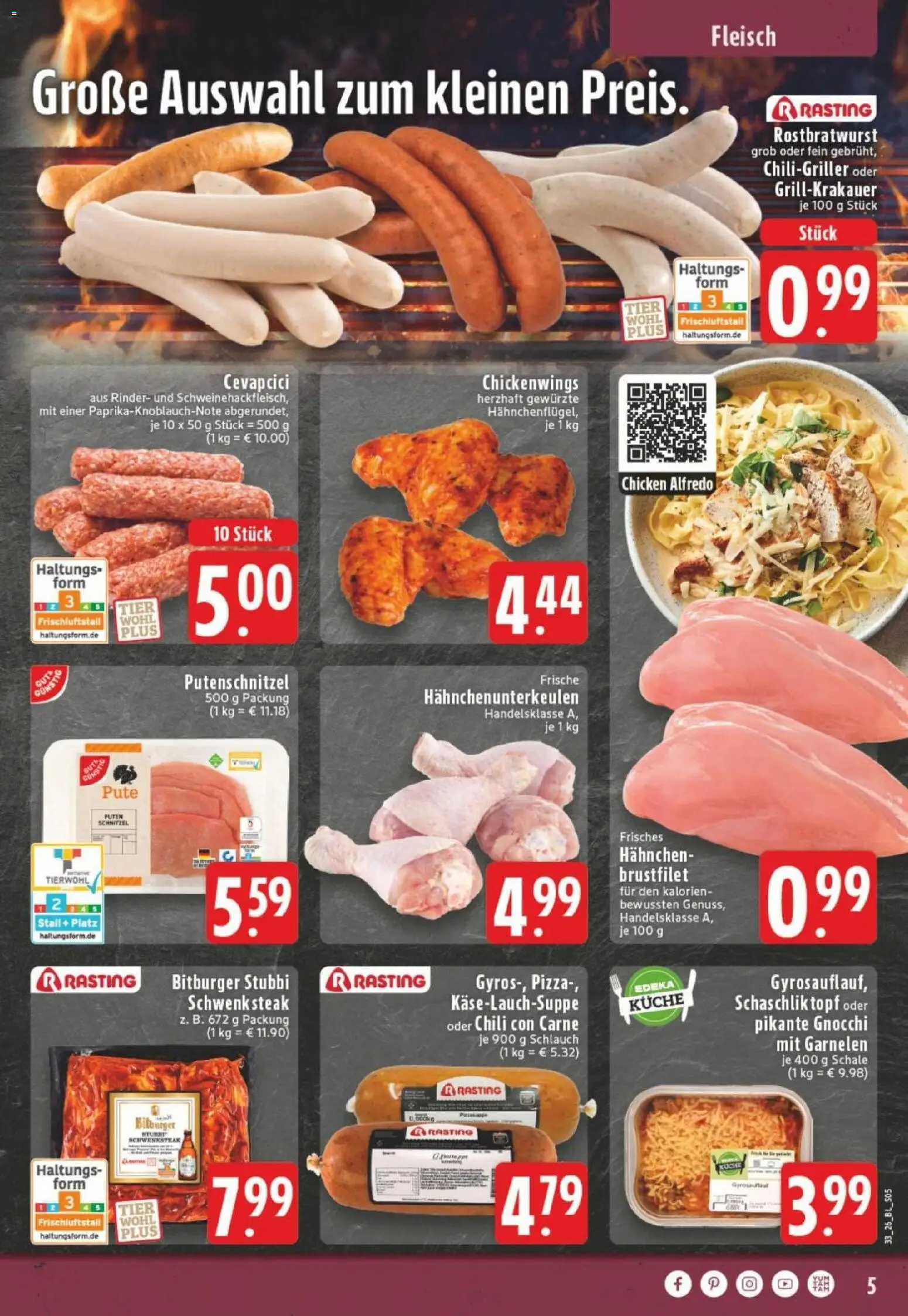 Edeka Prospekt Dortmund – gültig ab 10.08.2026 | Seite: 5 | Produkte: Gnocchi, Hahnchen, Küche, Schnitzel